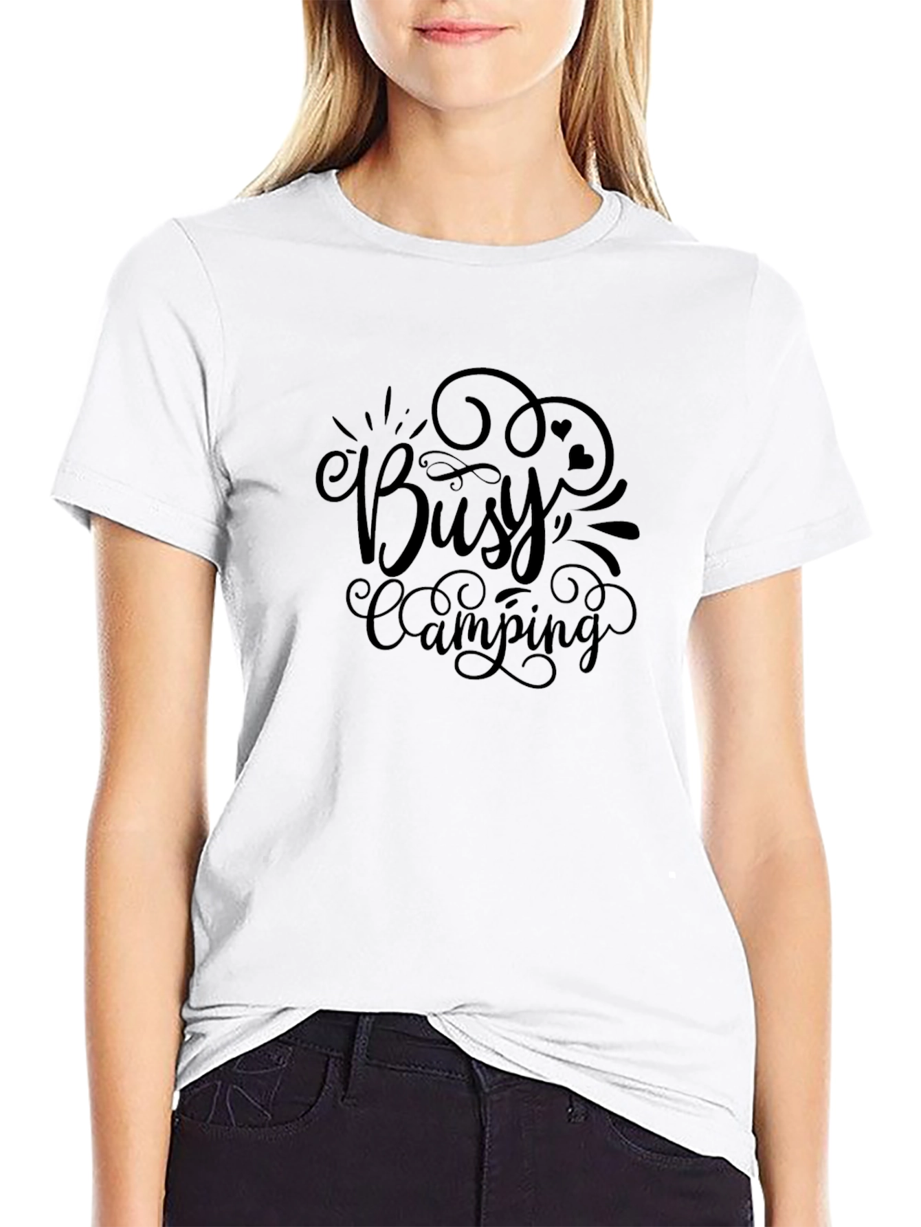 Busy Camping Black Graphic Tee
