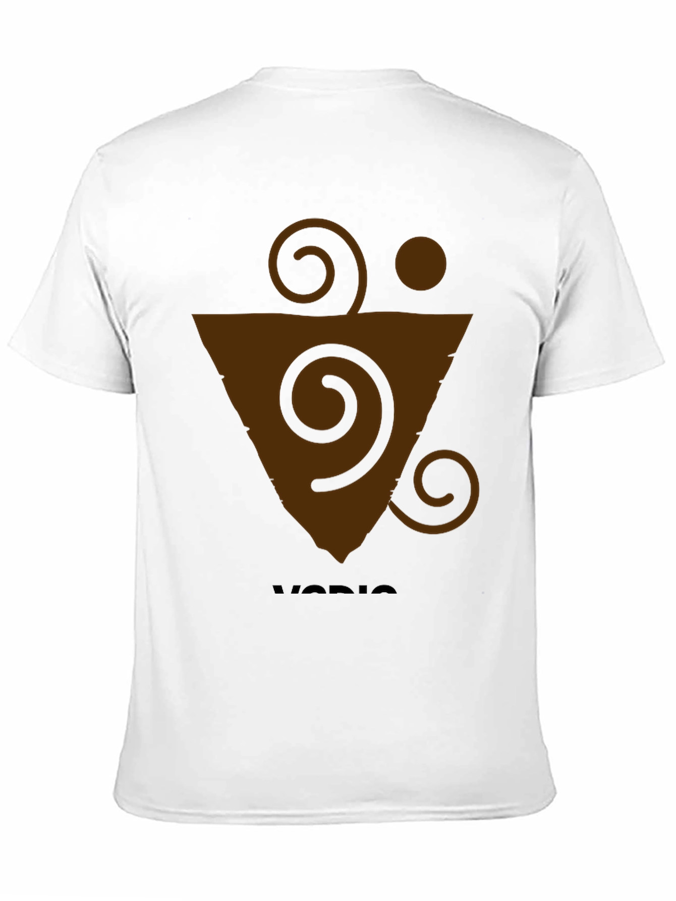 Geometric Brown Graphic Print Black T-Shirt