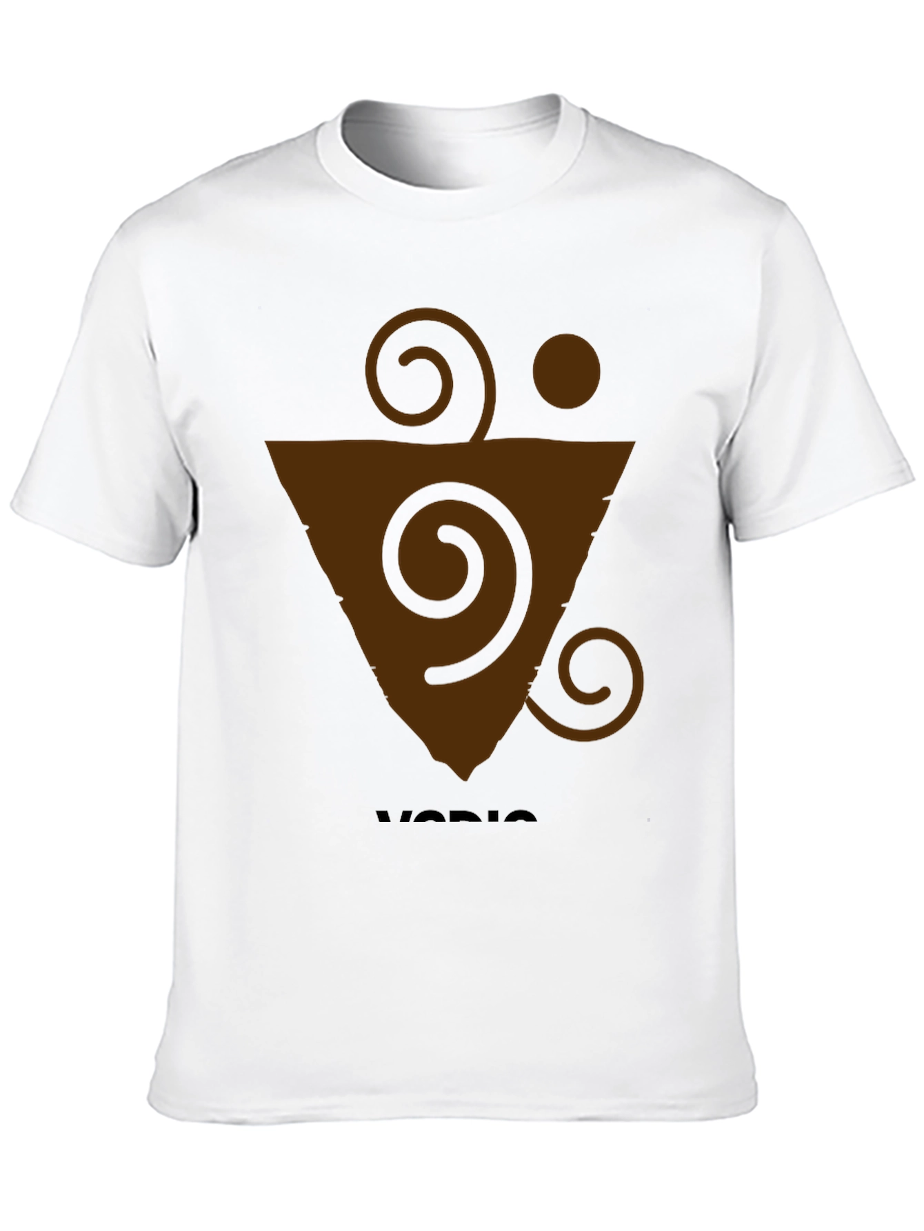 Geometric Brown Graphic Print Black T-Shirt
