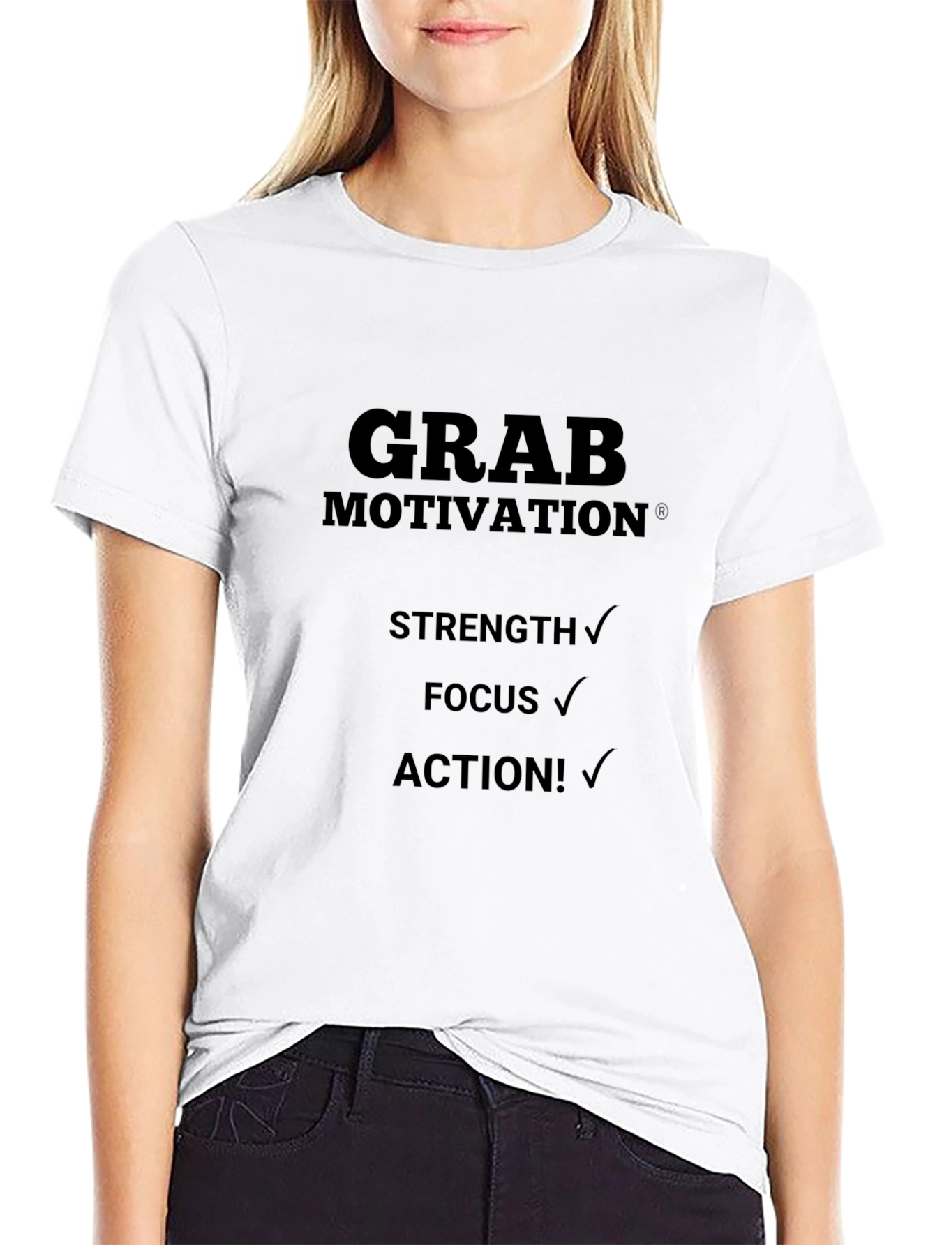 Grab Motivation Black T-Shirt: Strength Focus Action!