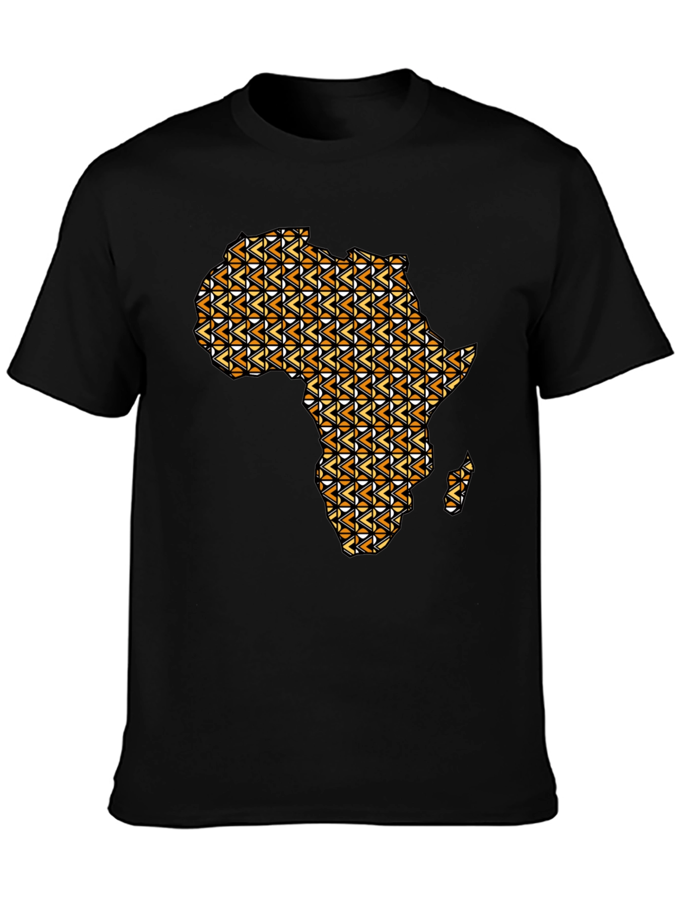 Africa Map Print Black T-Shirt