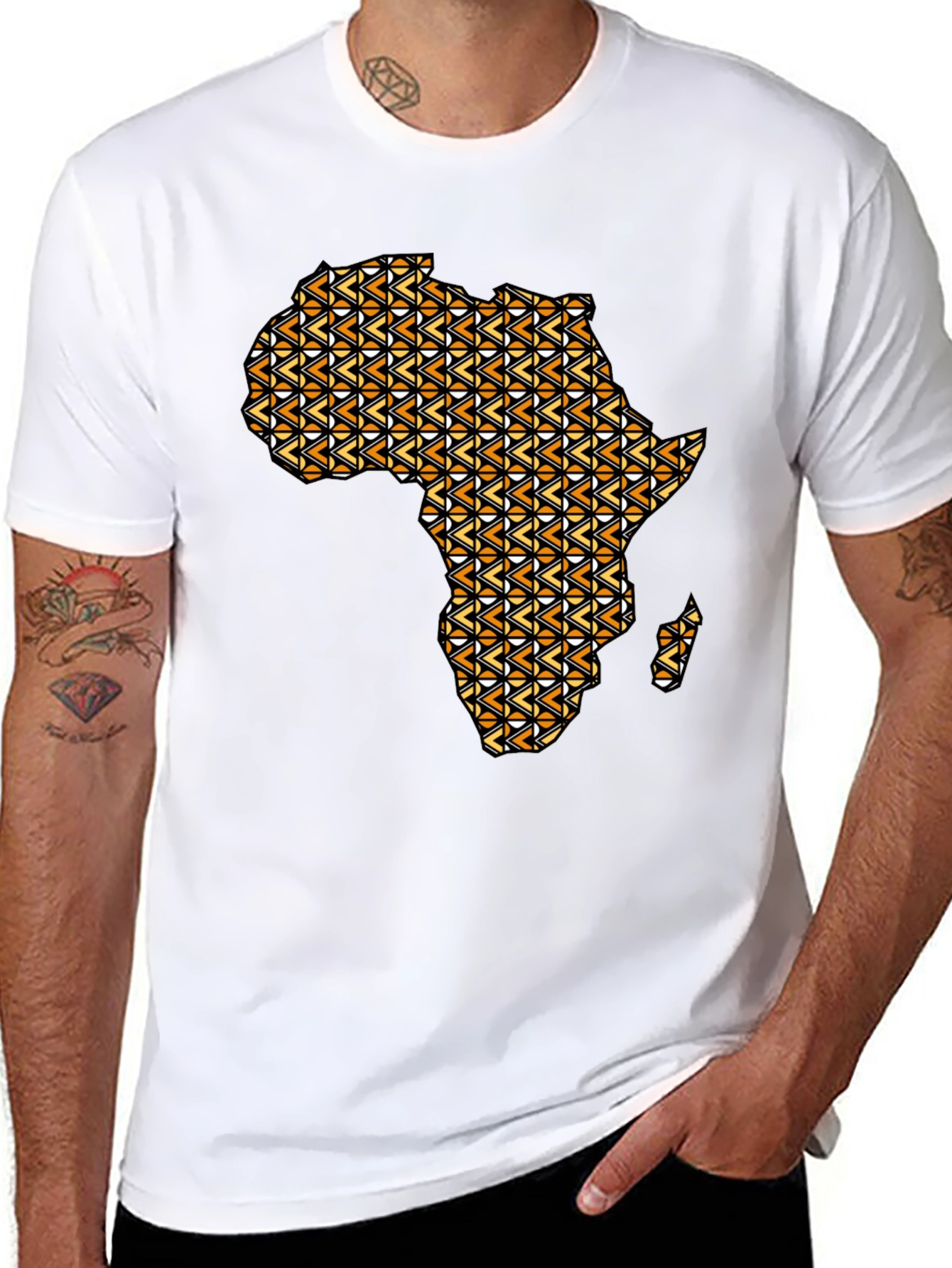 Africa Map Print Black T-Shirt