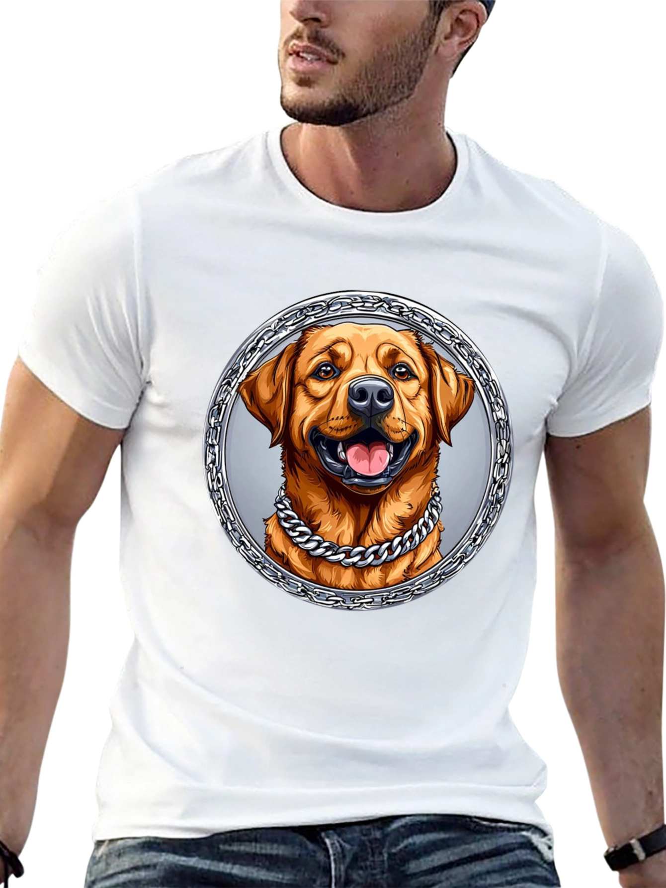 Dog Portrait Graphic Tee - Cool Chain Design