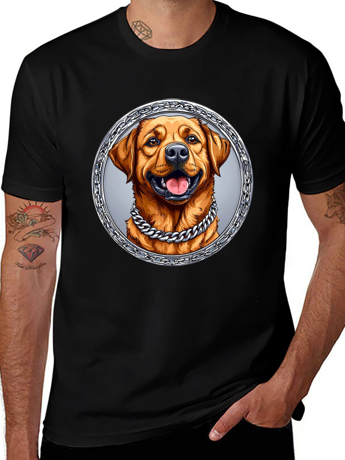 Dog Portrait Graphic Tee - Cool Chain Design
