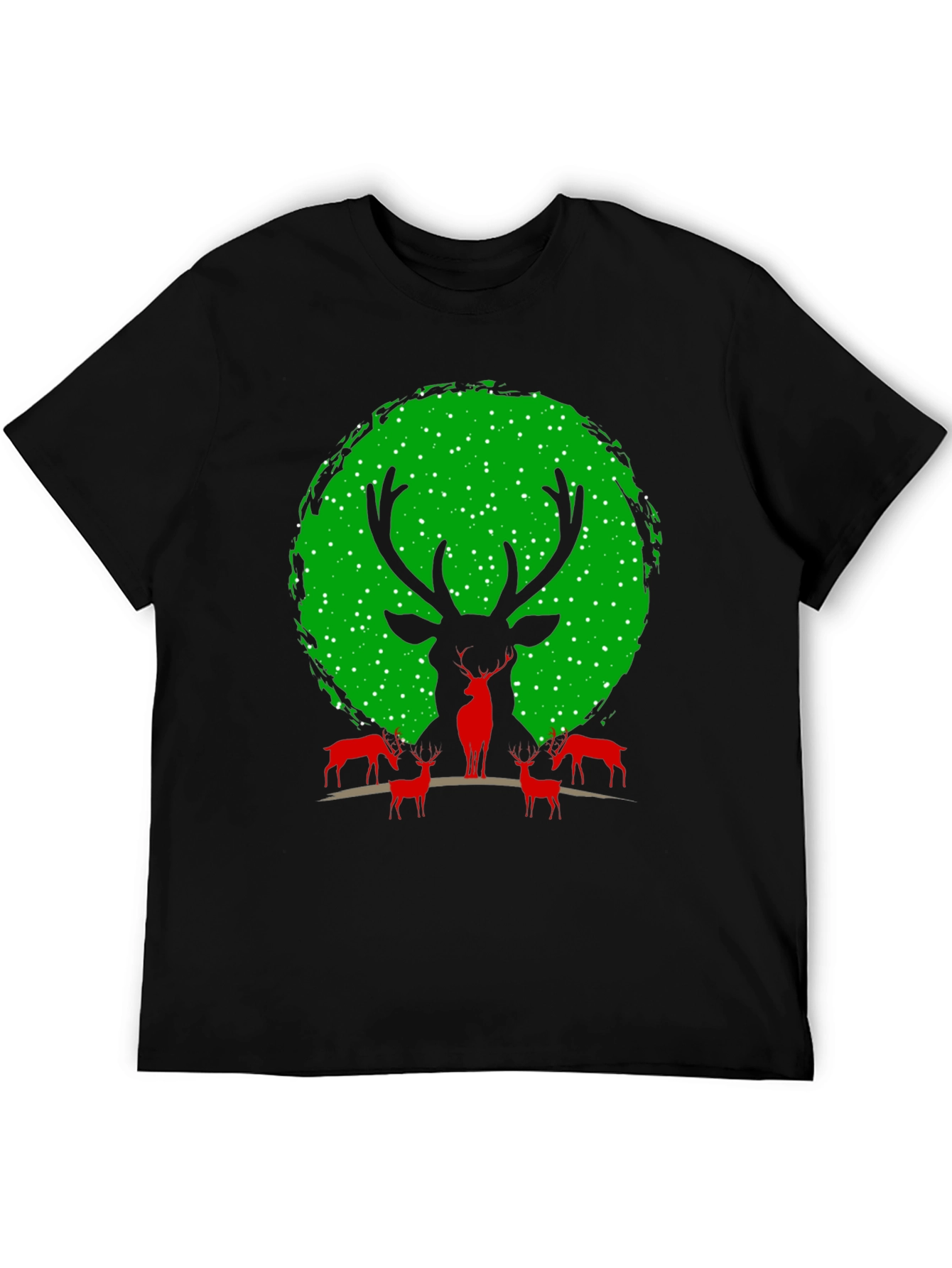 Reindeer Graphic Tee - Festive Christmas Shirt