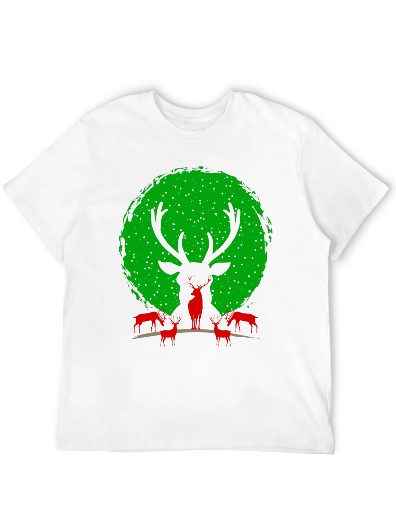 Reindeer Graphic Tee - Festive Christmas Shirt