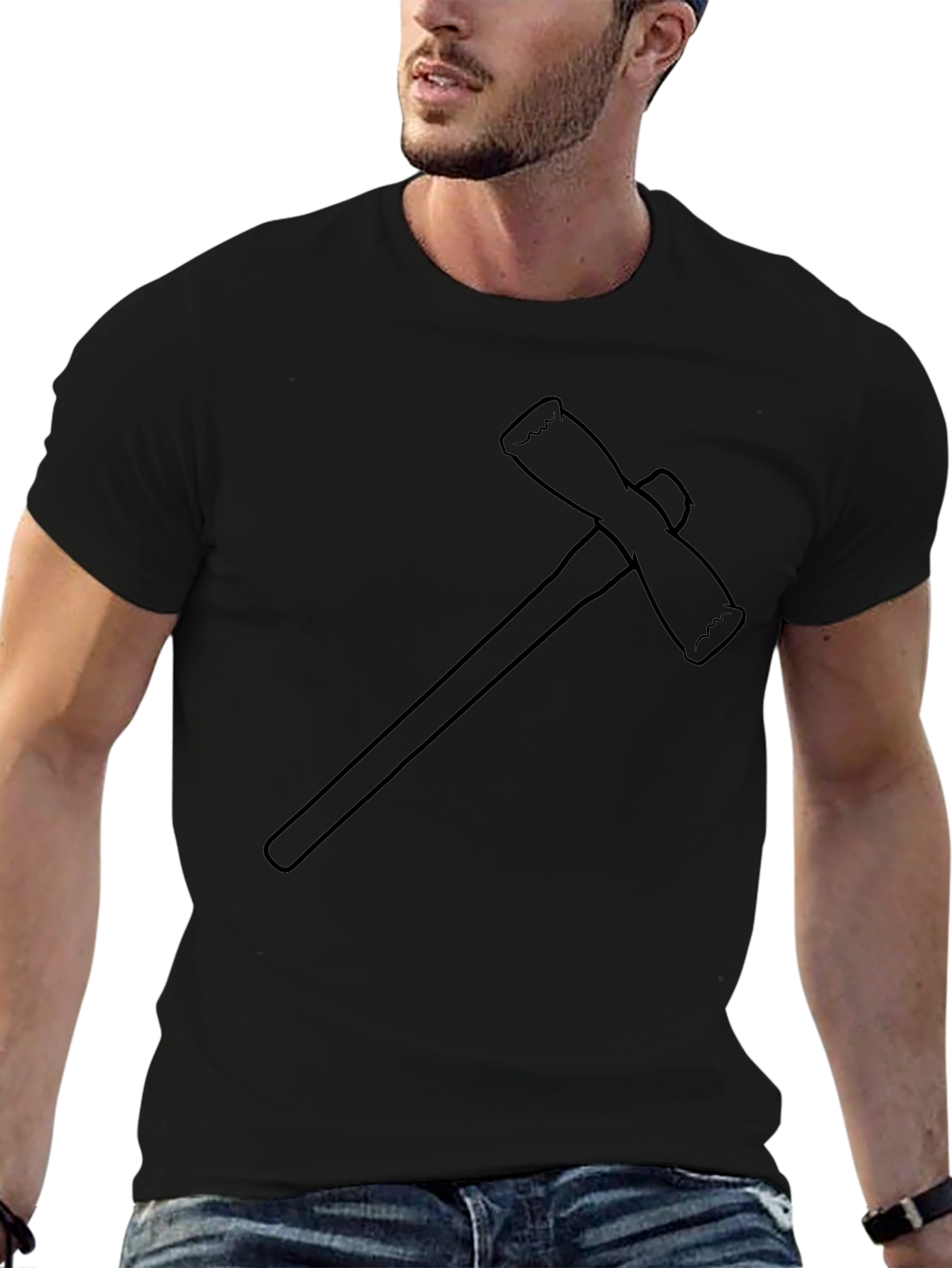 Axe Graphic Print Black T-Shirt