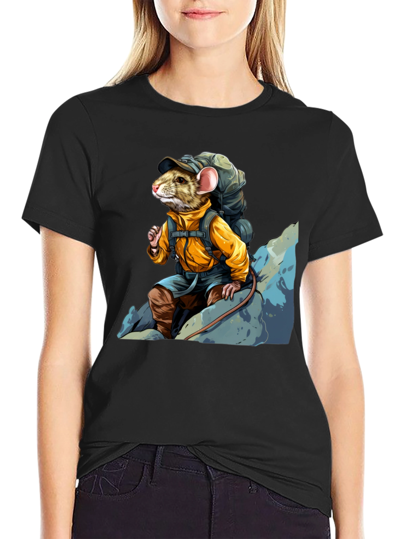 Hiking Rat Graphic Tee - Adventure Ready