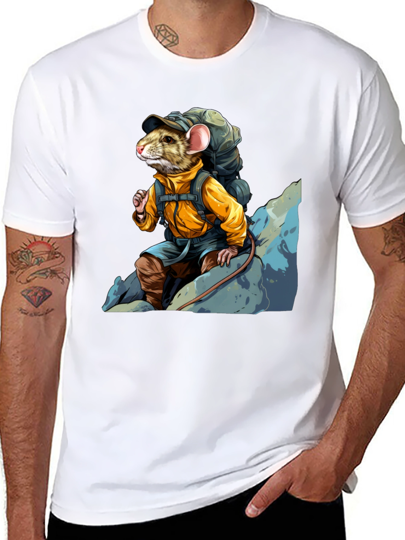 Hiking Rat Graphic Tee - Adventure Ready