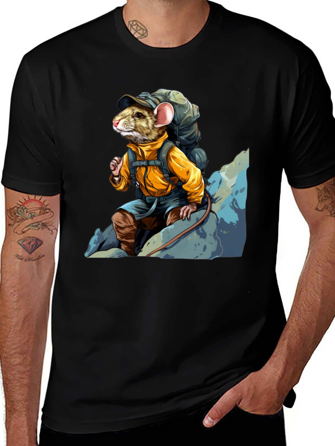 Hiking Rat Graphic Tee - Adventure Ready
