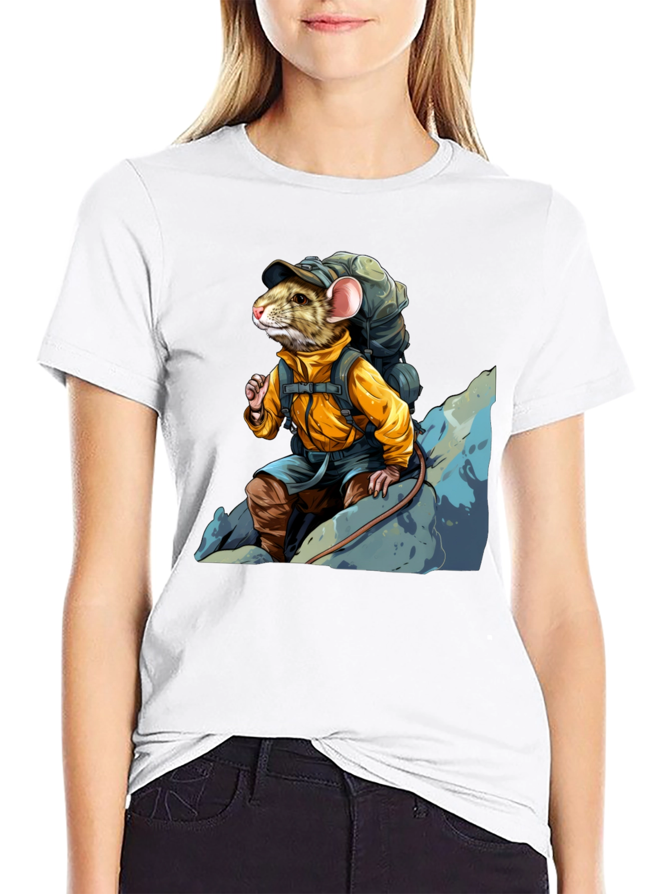 Hiking Rat Graphic Tee - Adventure Ready