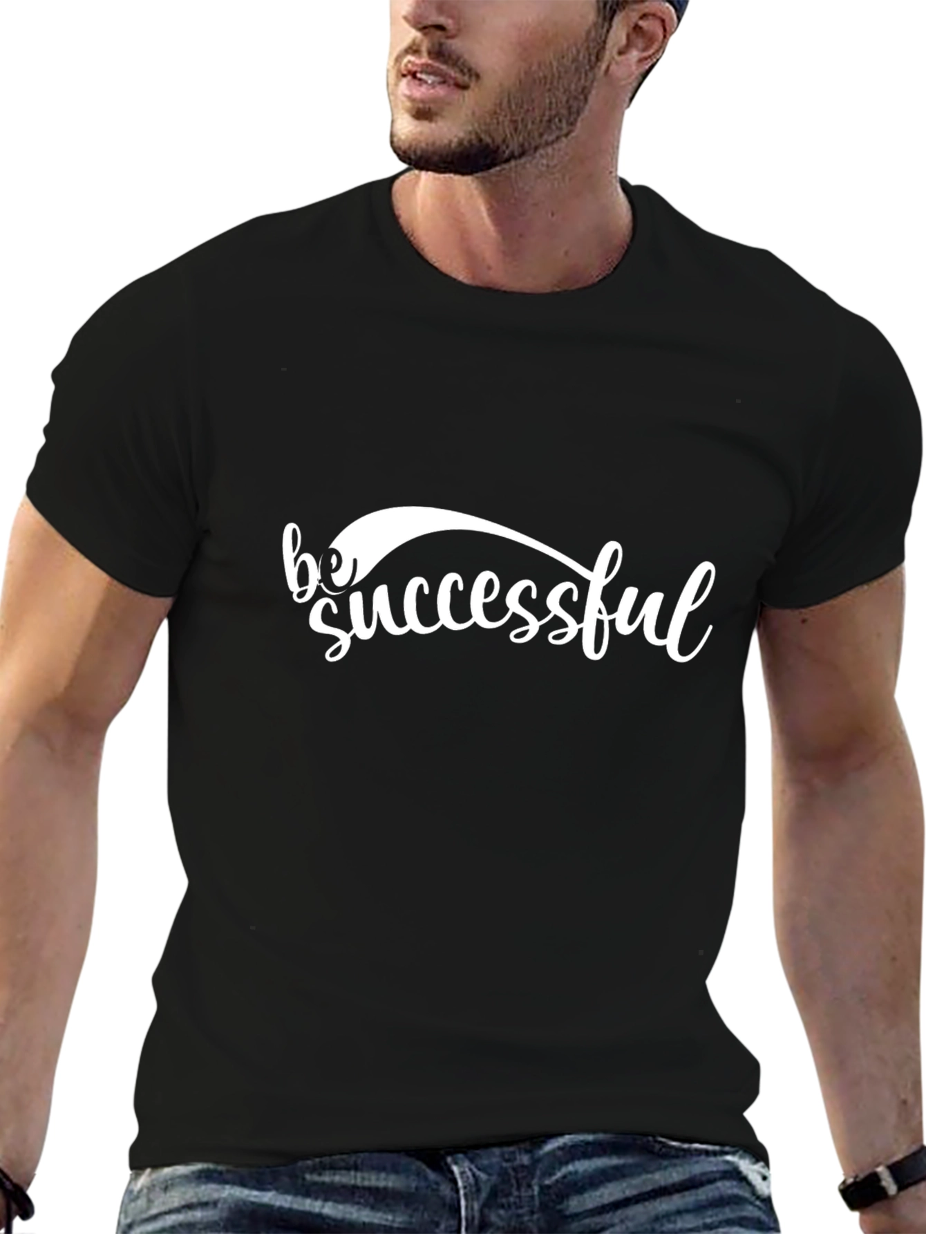 Be Successful Graphic Tee - Black Cotton T-Shirt
