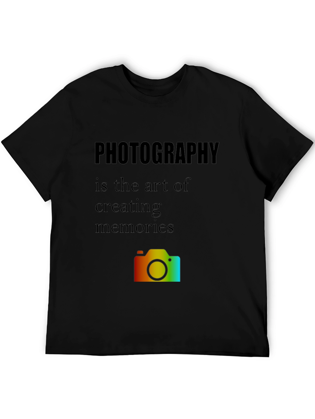 Photography Art Mens Black T-Shirt