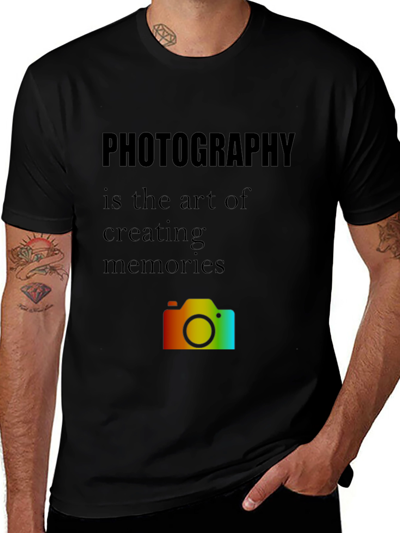 Photography Art Mens Black T-Shirt
