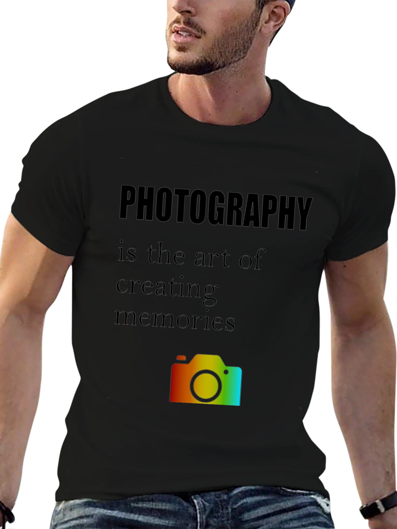 Photography Art Mens Black T-Shirt