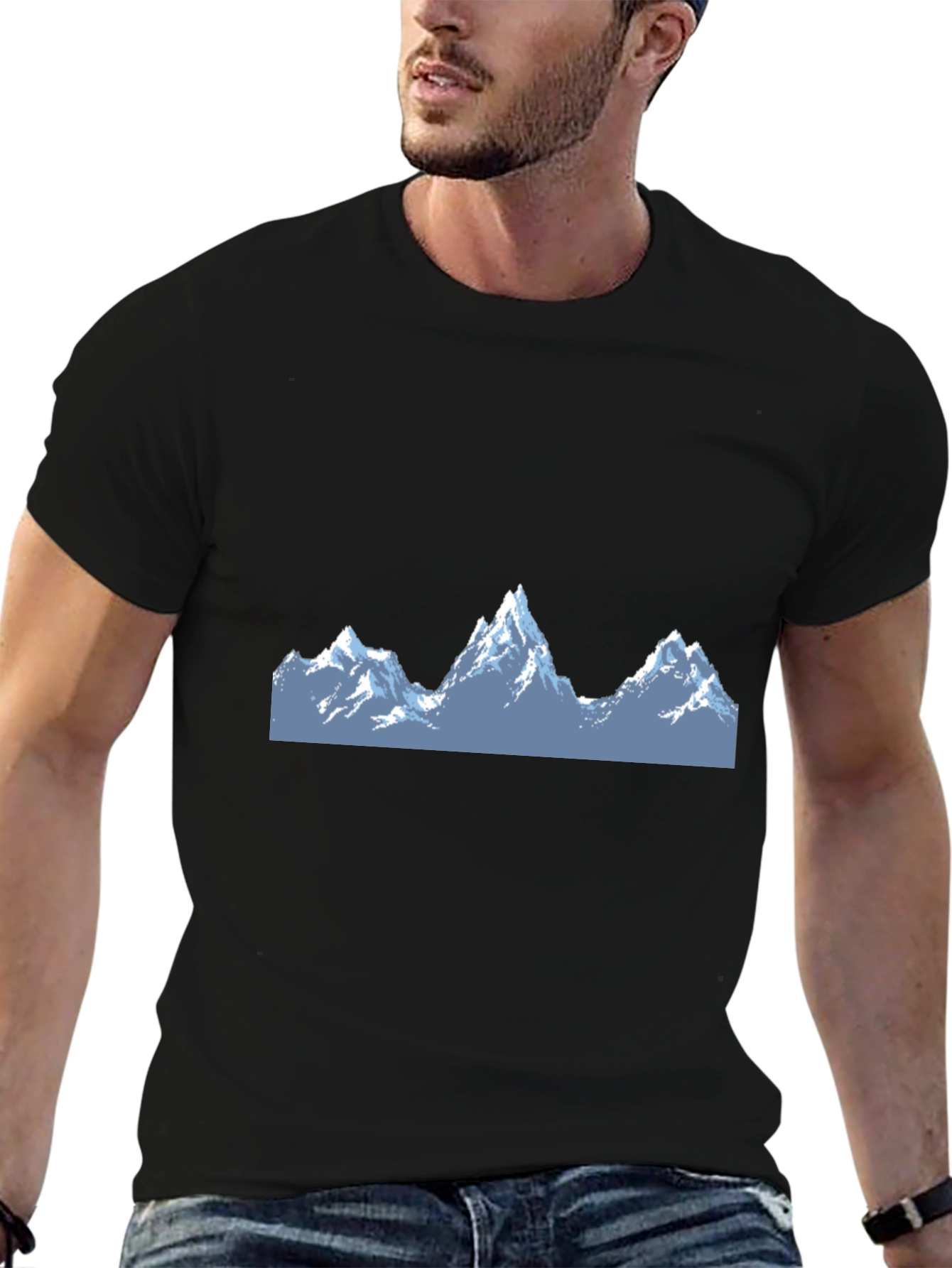Mountain Peak Graphic Tee - Stylish Black T-Shirt