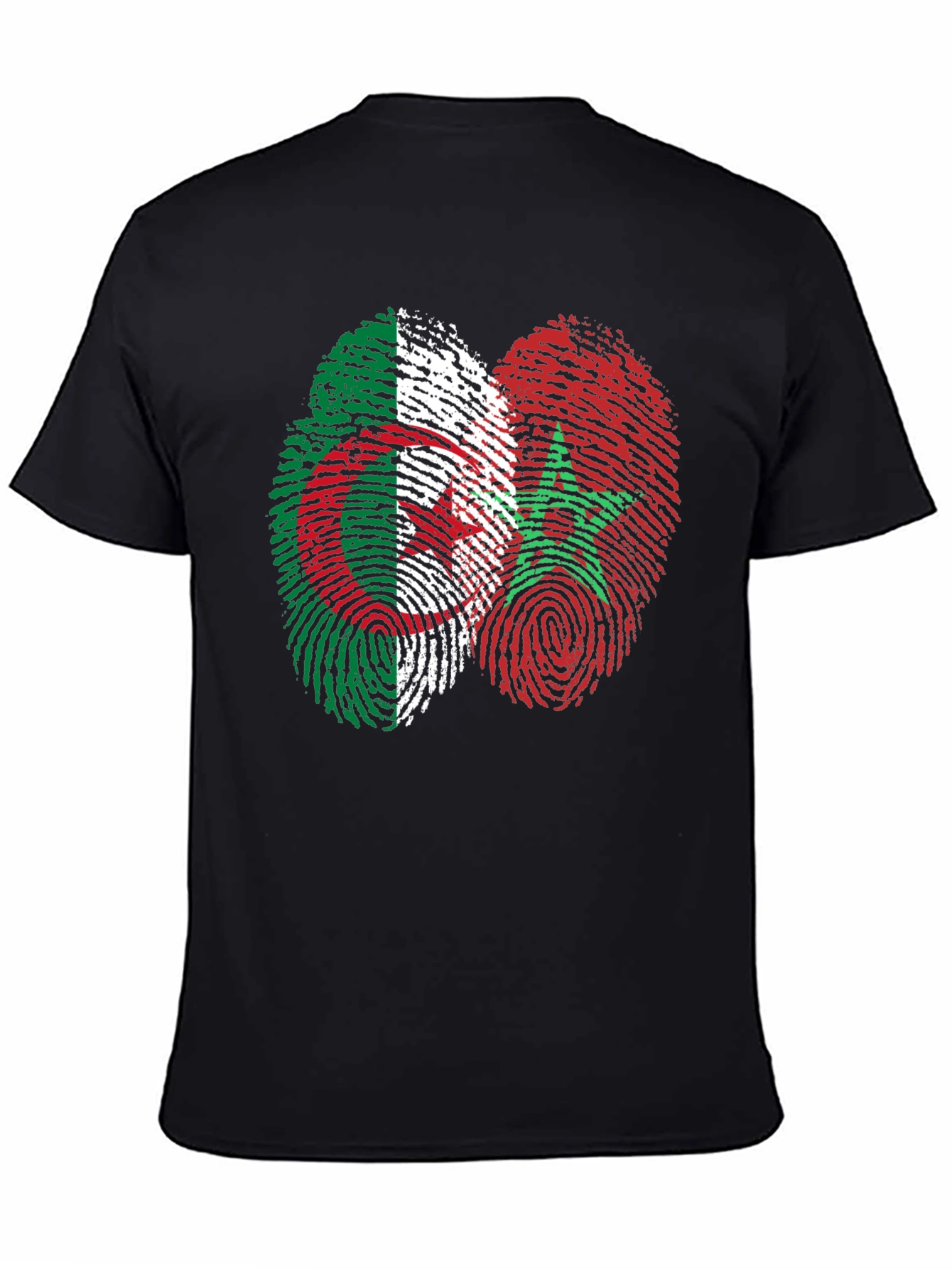 Algeria Morocco Fingerprint Flag Graphic T-Shirt