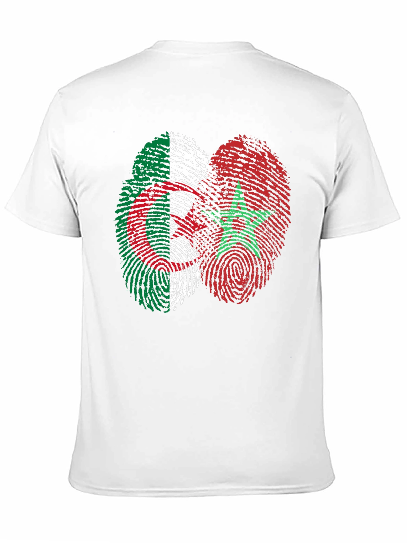 Algeria Morocco Fingerprint Flag Graphic T-Shirt