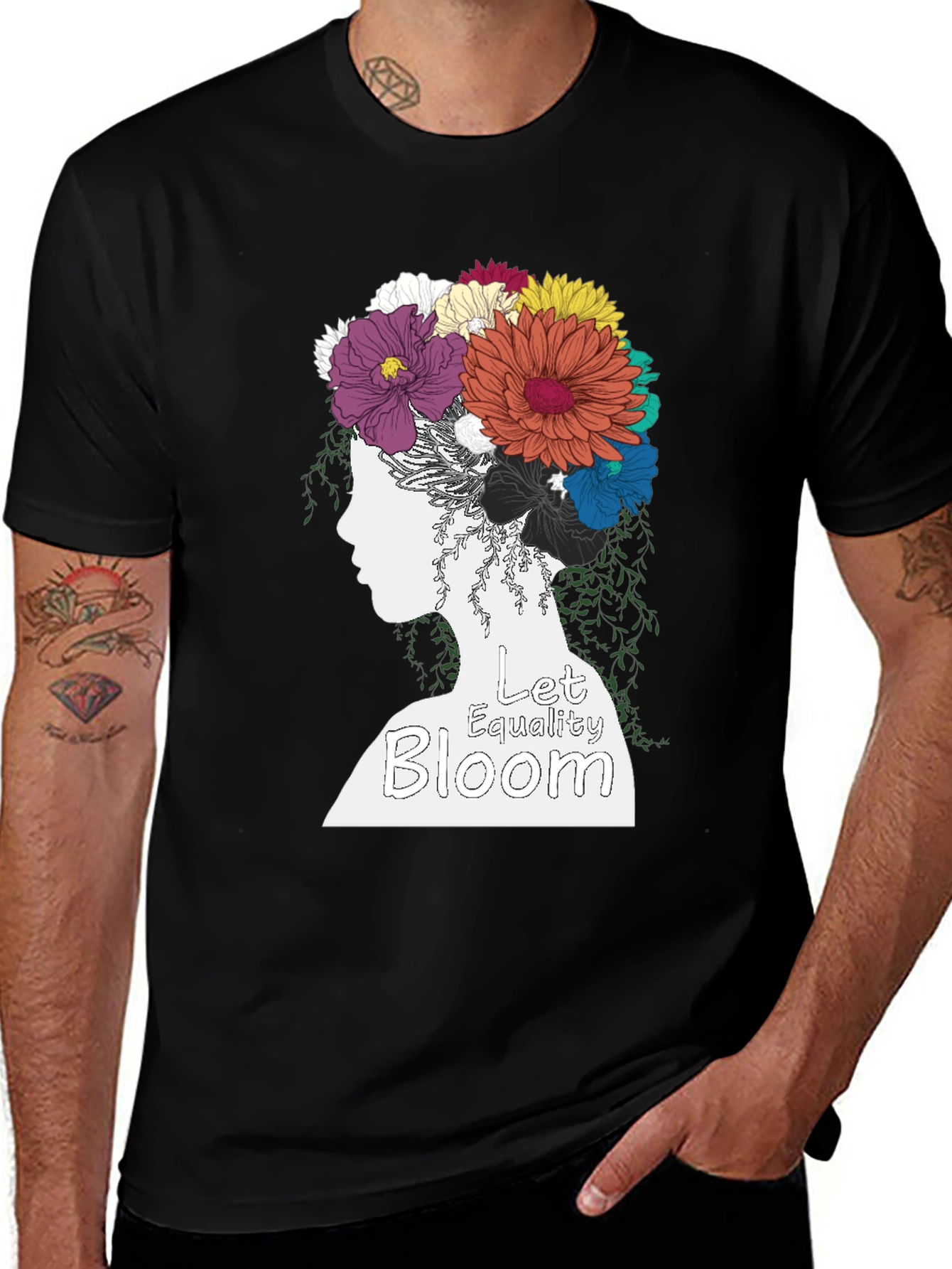 Equality Bloom Graphic Tee - Black