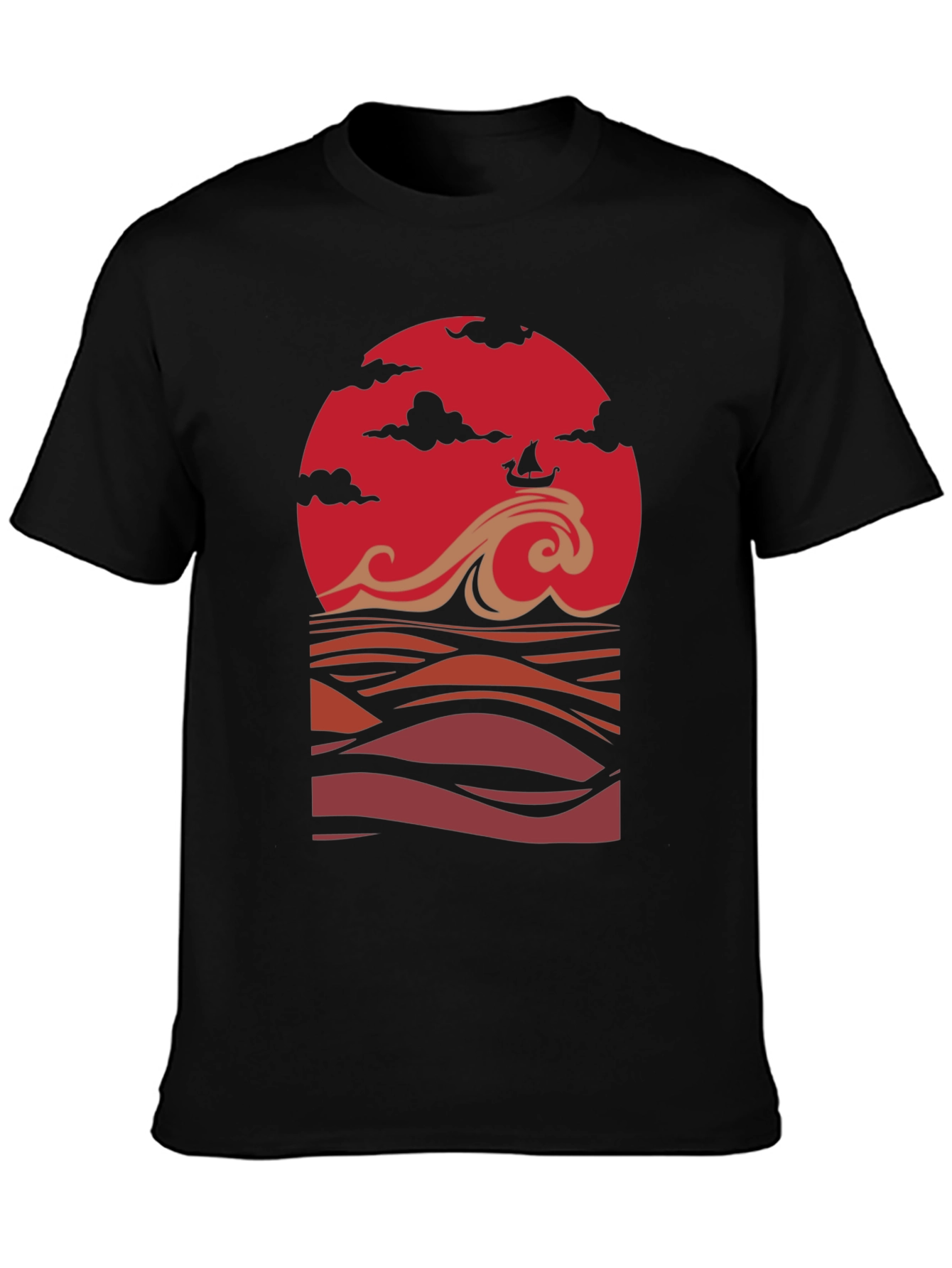 Sunset Ship Graphic Tee - Stylish Comfort