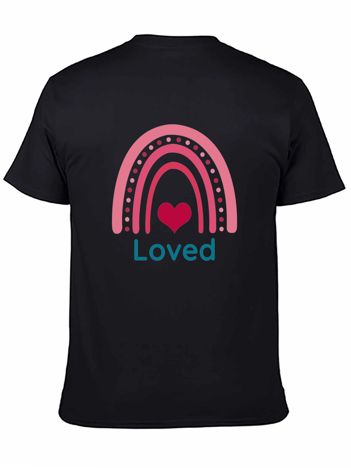 Loved Rainbow Heart Graphic T-Shirt