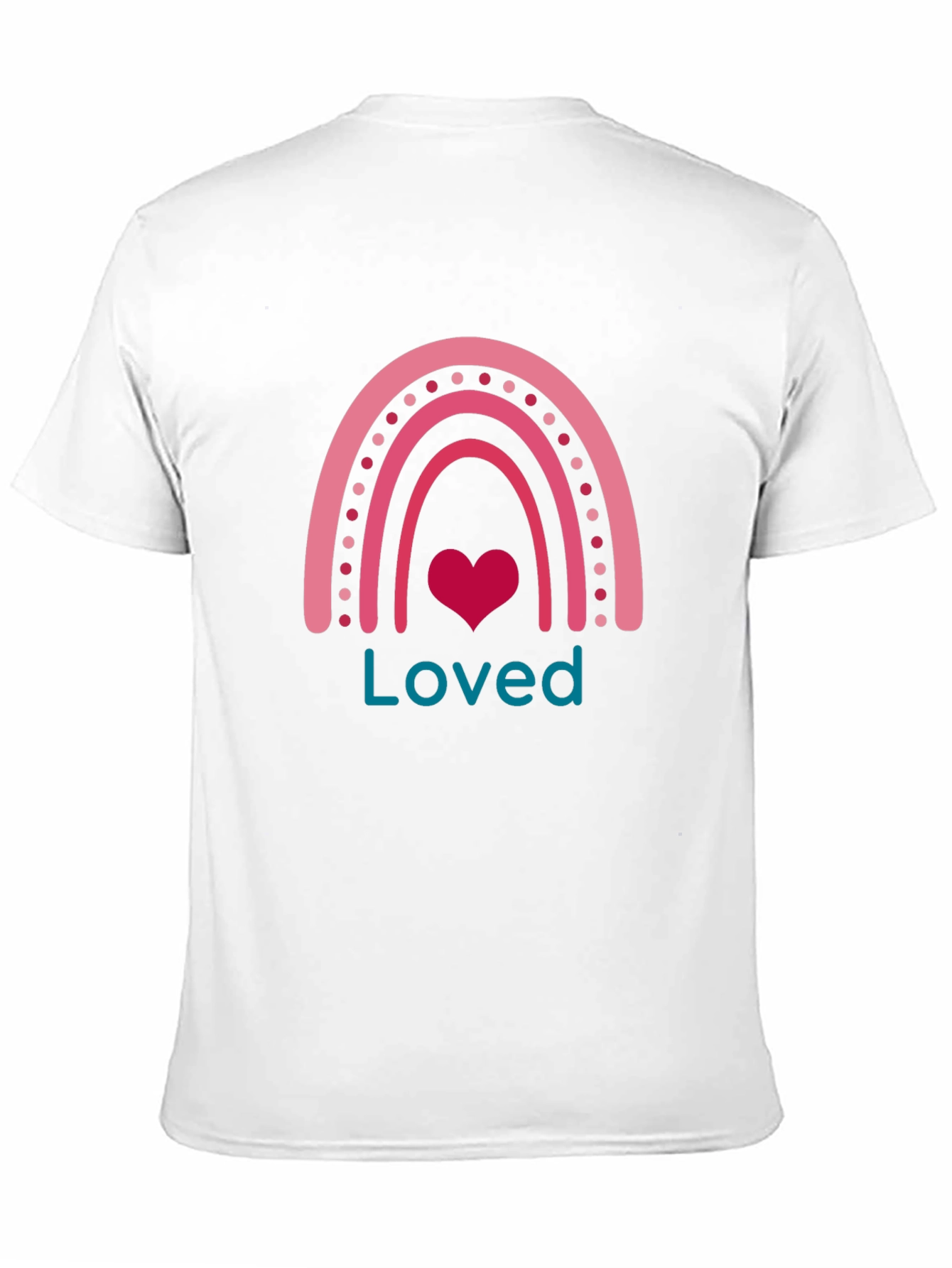 Loved Rainbow Heart Graphic T-Shirt