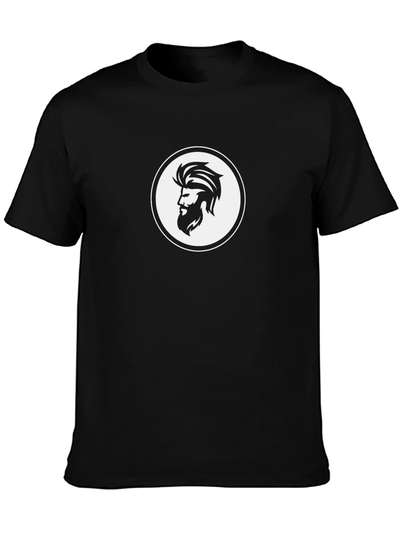 Bearded Man Logo Black T-Shirt