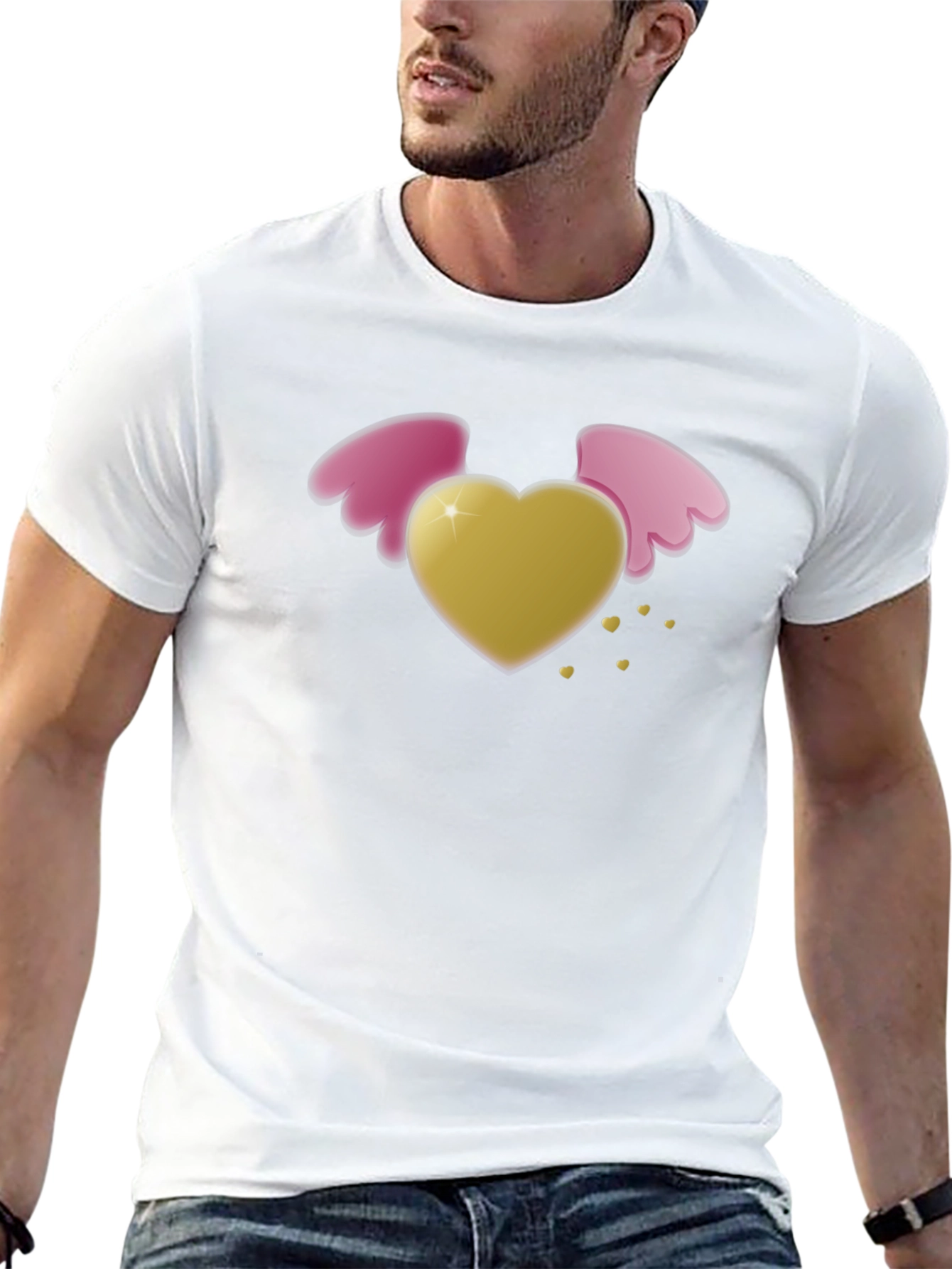 Heart with Wings Black T-Shirt