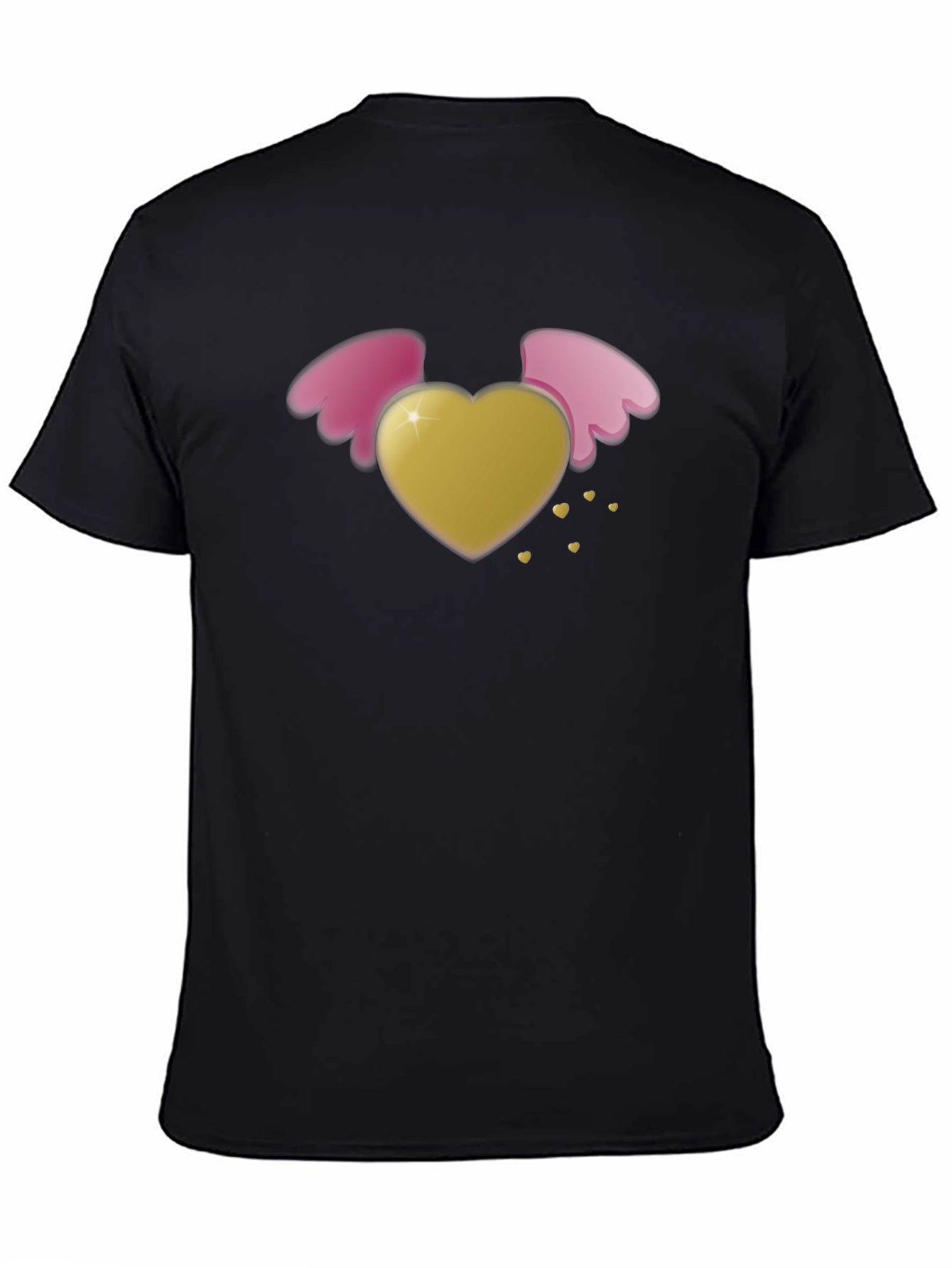 Heart with Wings Black T-Shirt