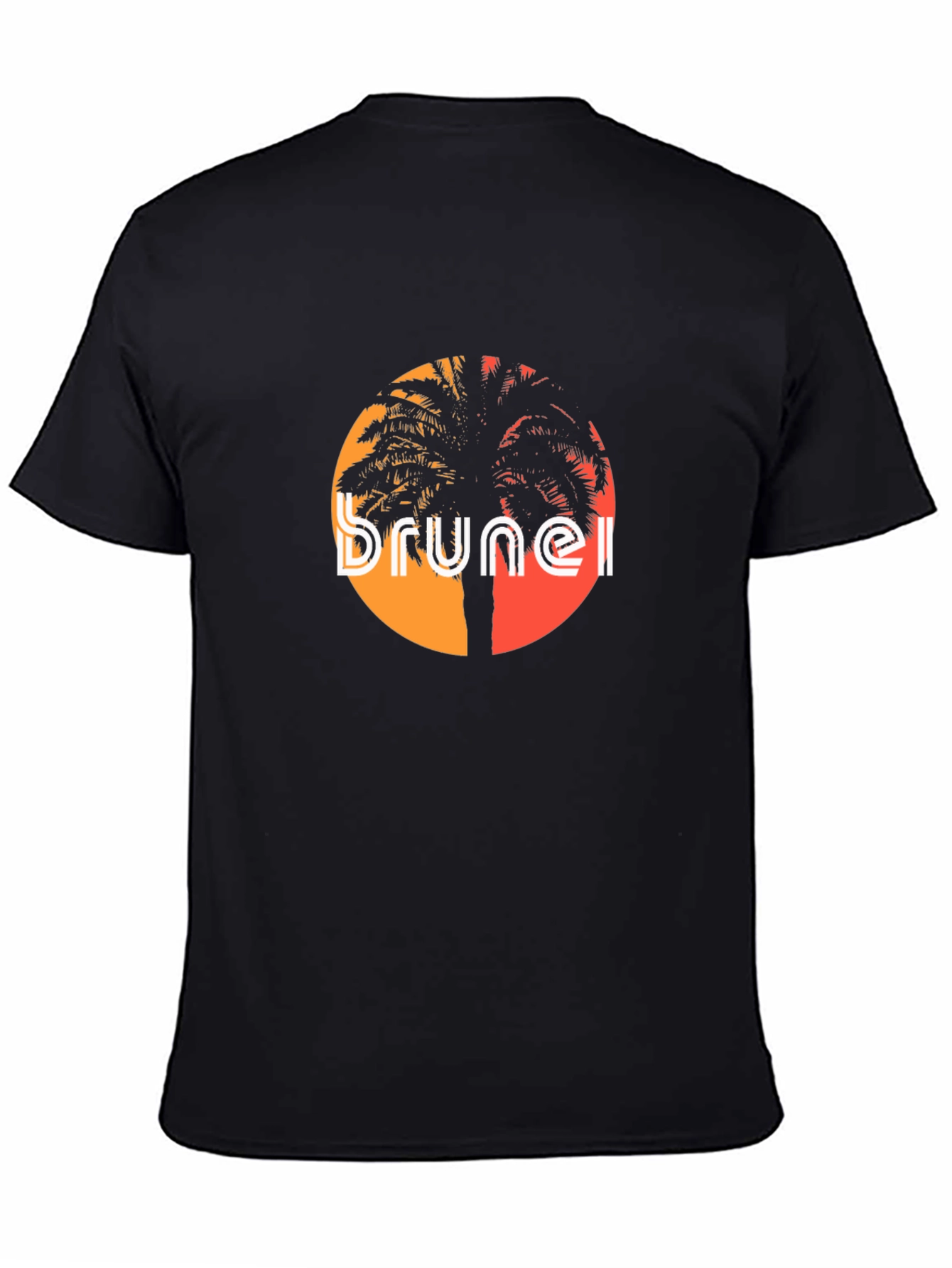 Brunei Sunset Graphic Tee - Black Cotton T-Shirt