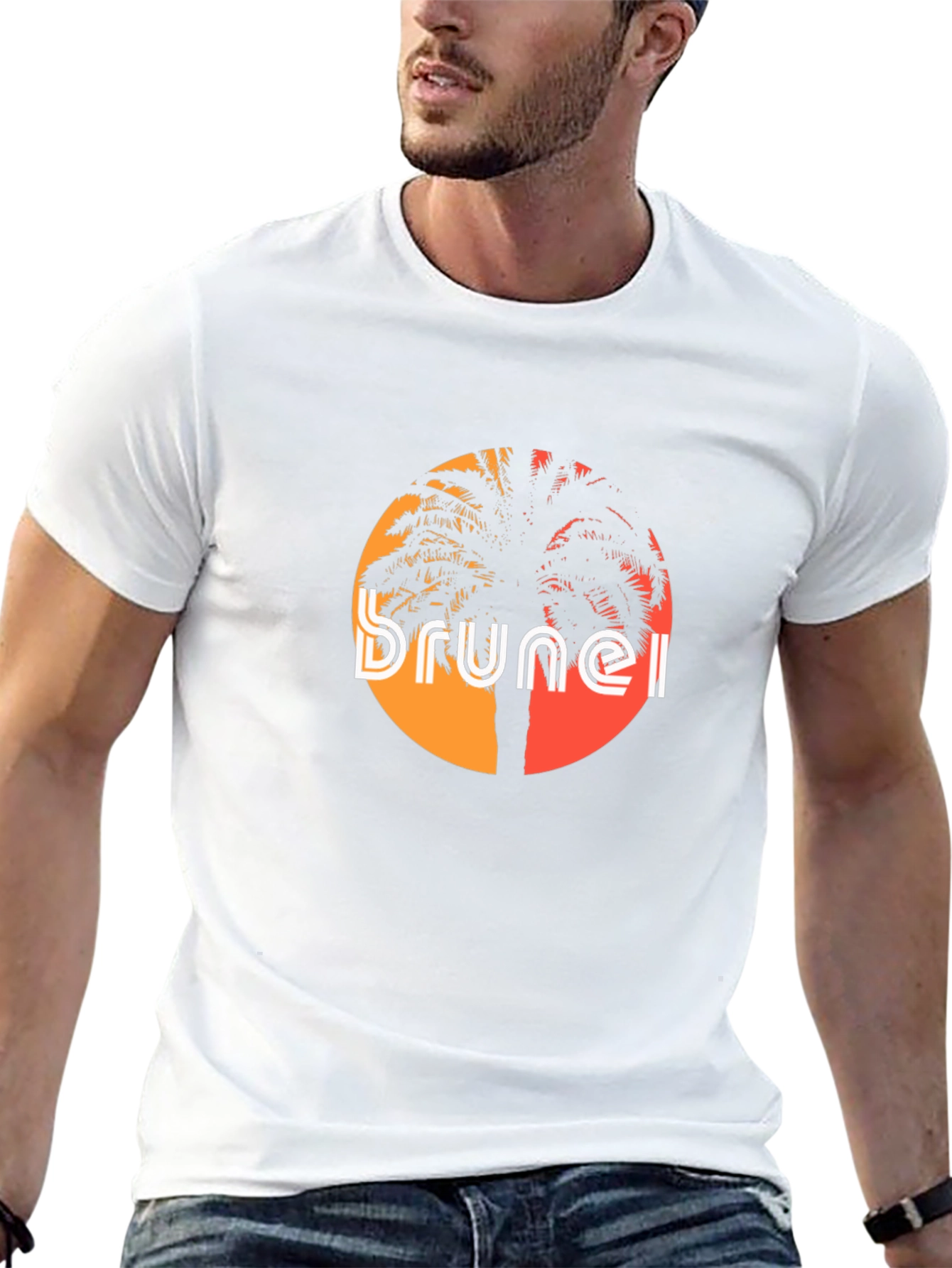 Brunei Sunset Graphic Tee - Black Cotton T-Shirt