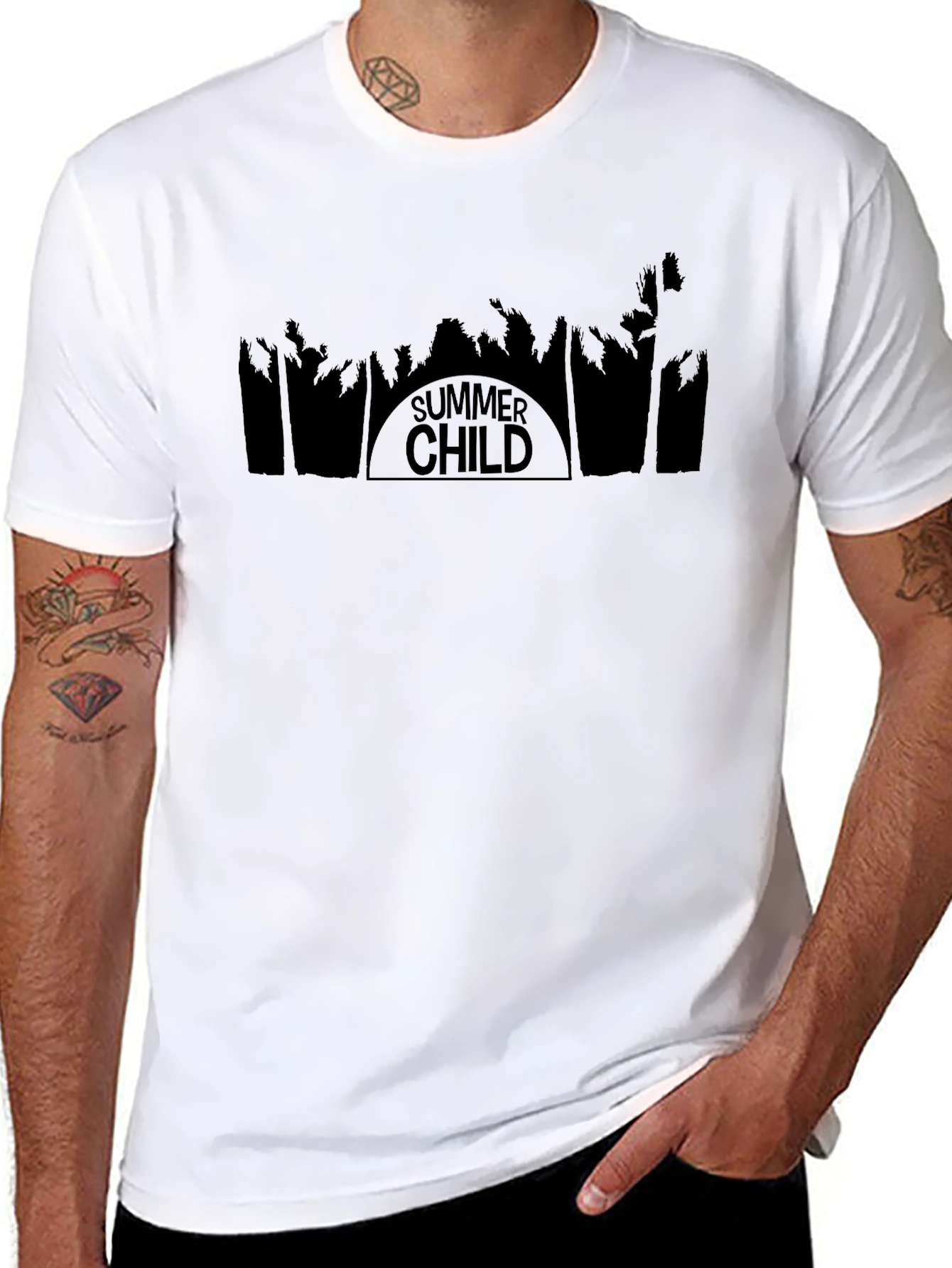 Summer Child Black Graphic T-Shirt - Tropical Vibe