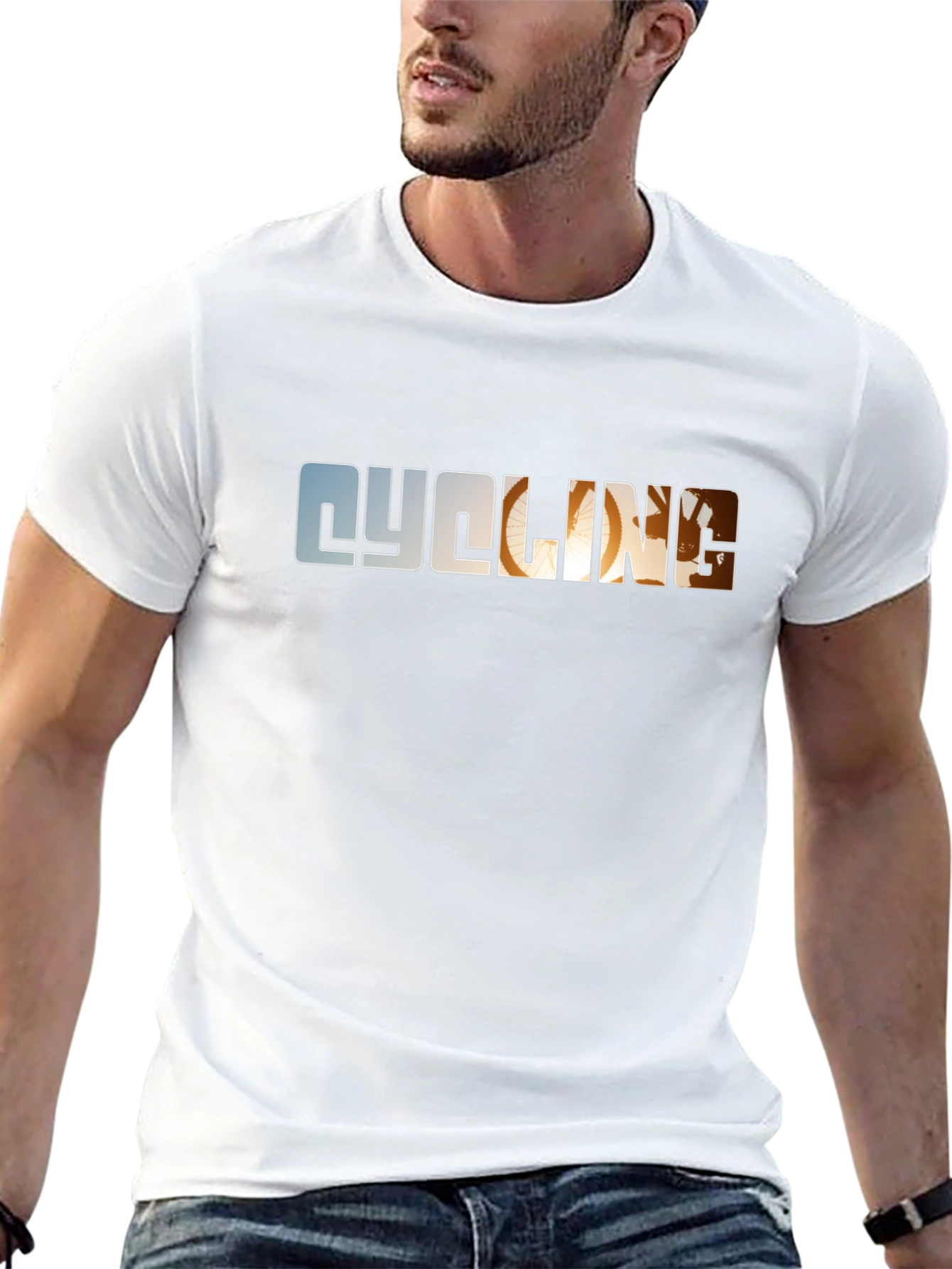 Cycling Graphic Tee - Black Cotton T-Shirt
