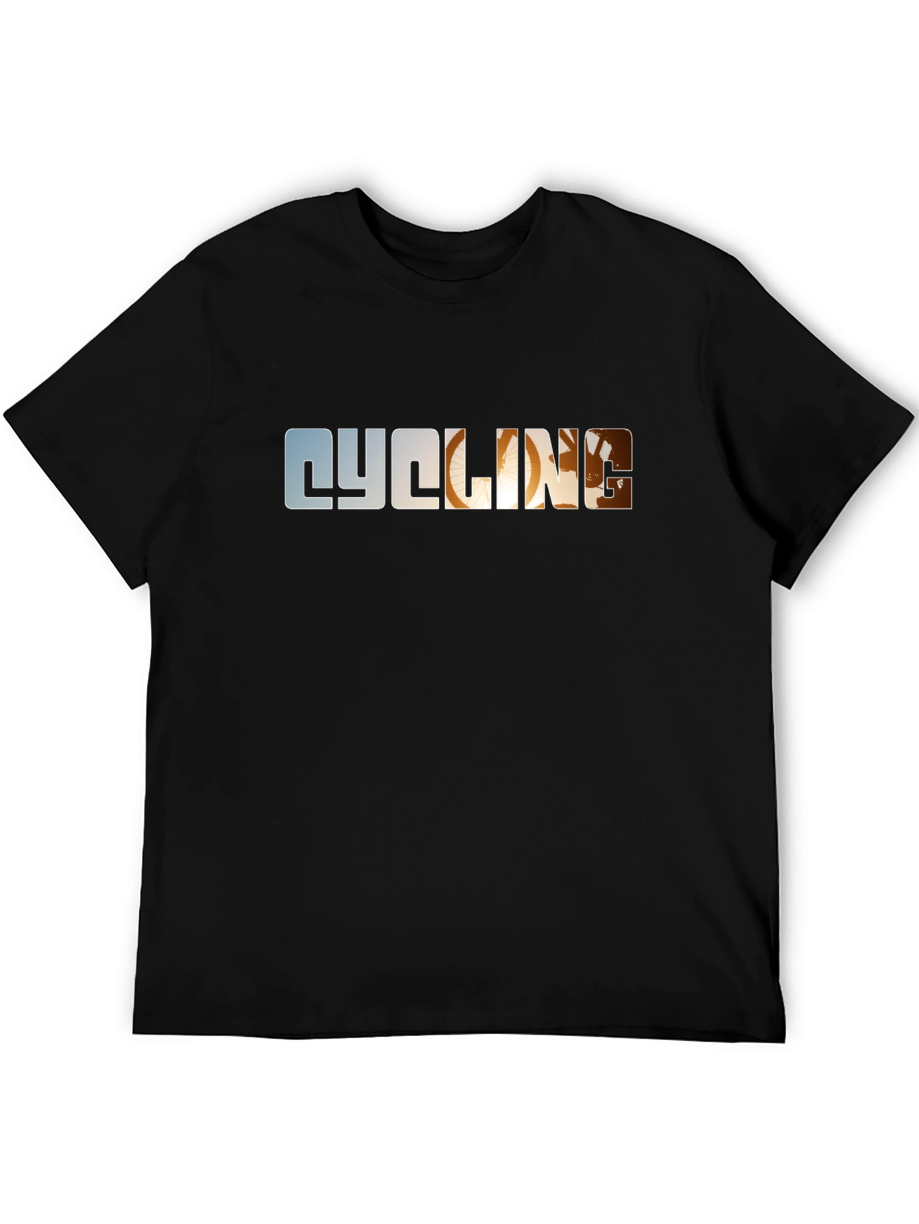 Cycling Graphic Tee - Black Cotton T-Shirt