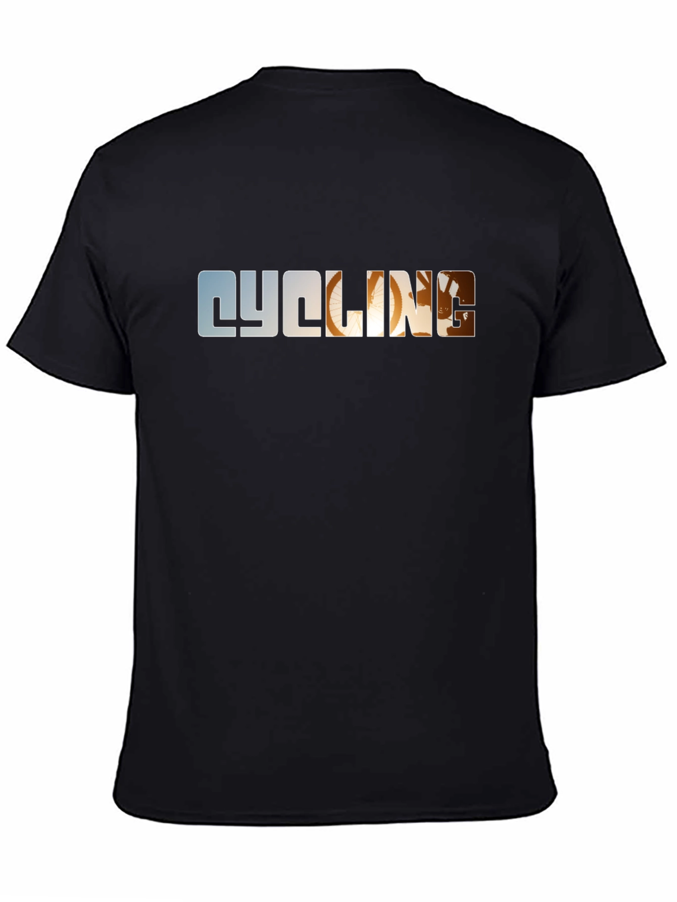 Cycling Graphic Tee - Black Cotton T-Shirt