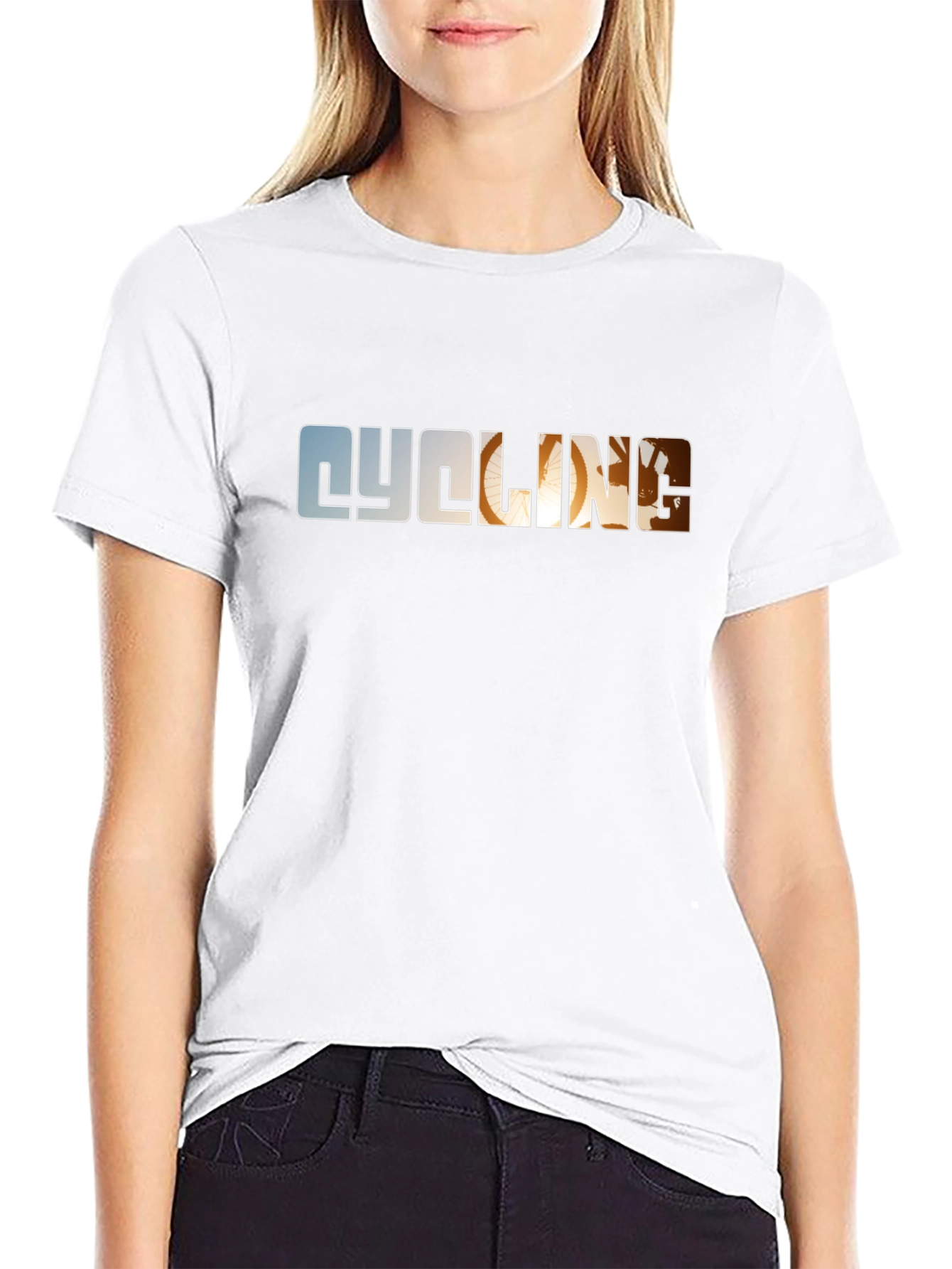 Cycling Graphic Tee - Black Cotton T-Shirt