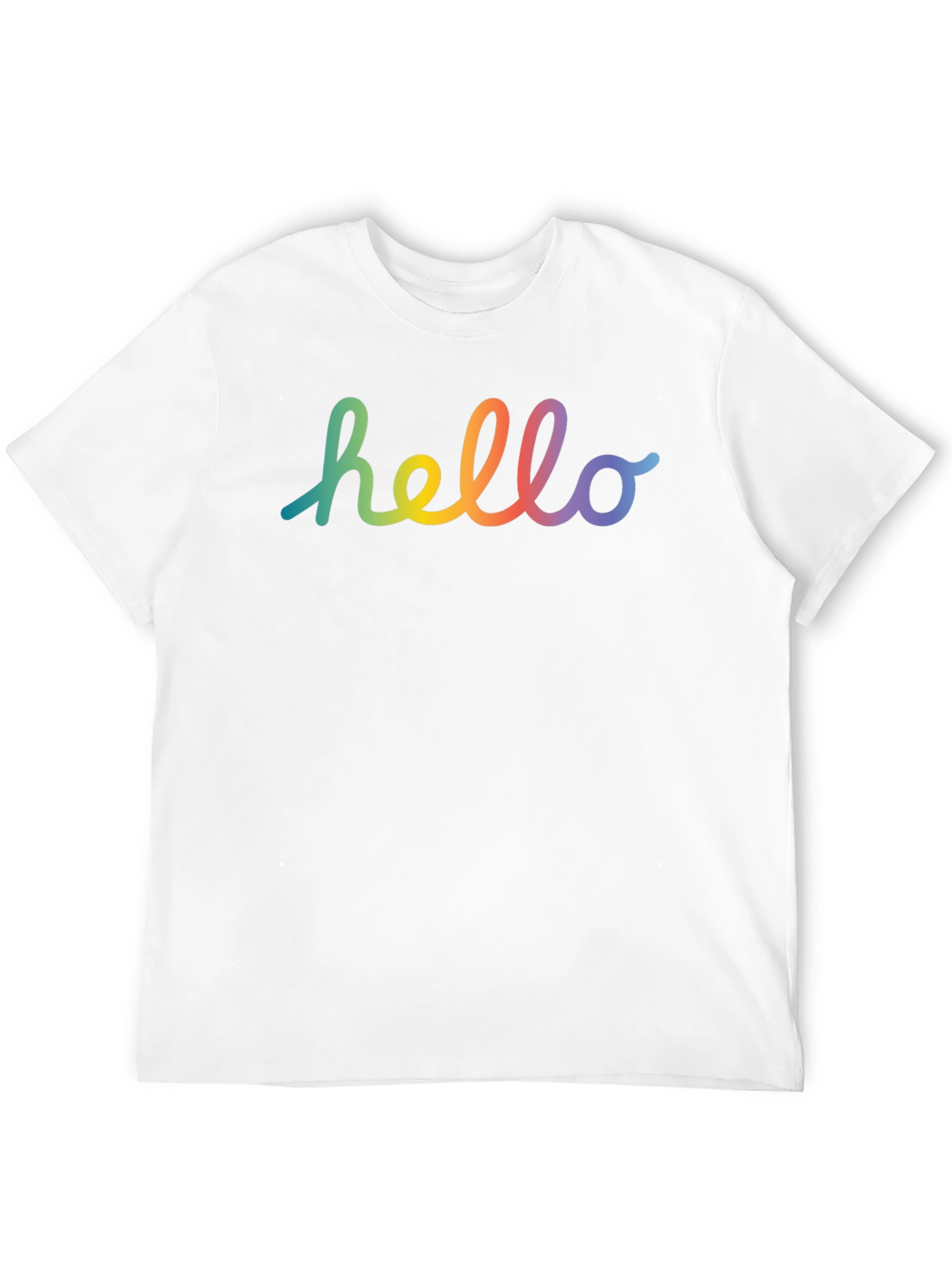Rainbow Hello Graphic Black T-Shirt