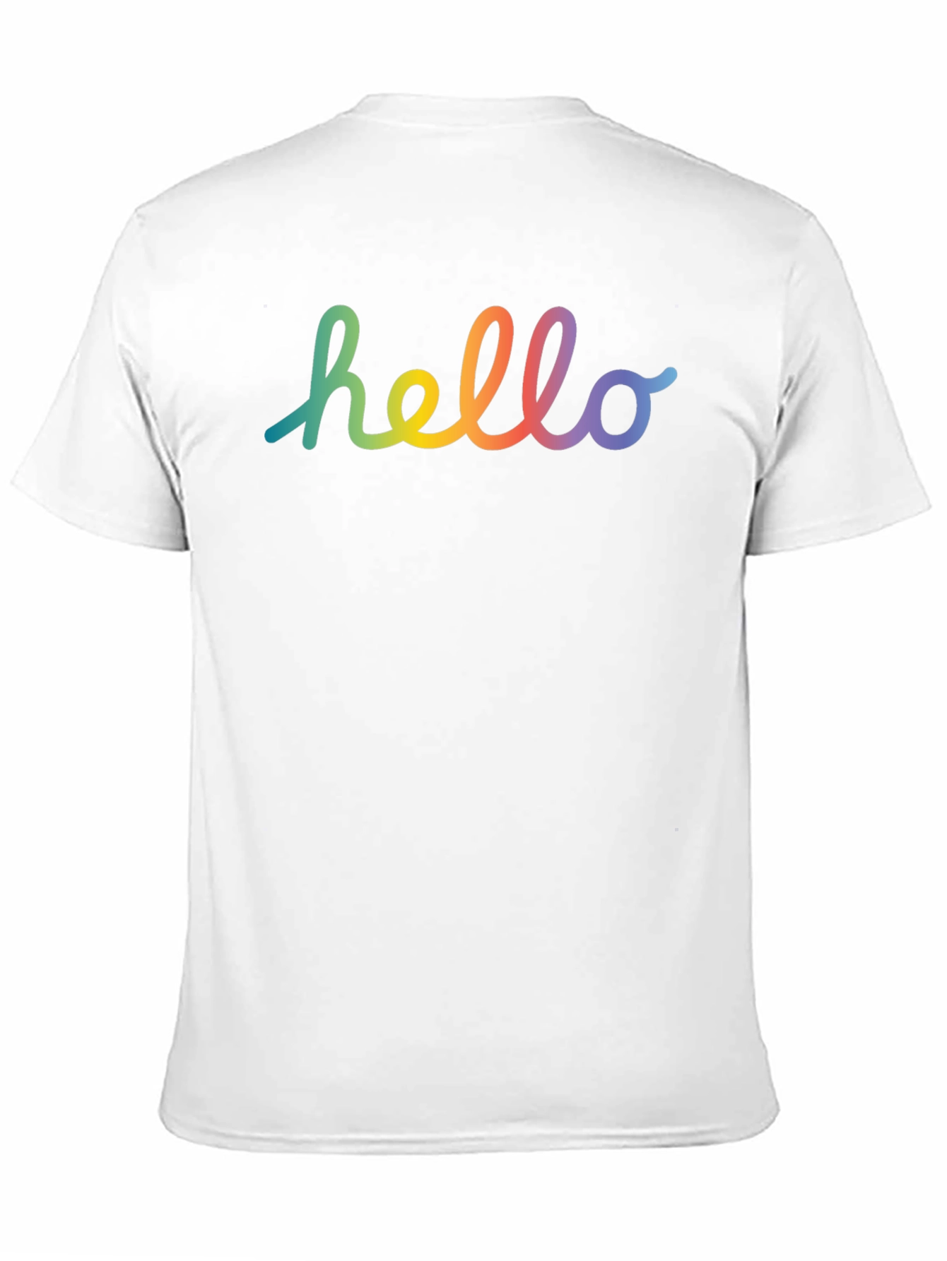 Rainbow Hello Graphic Black T-Shirt