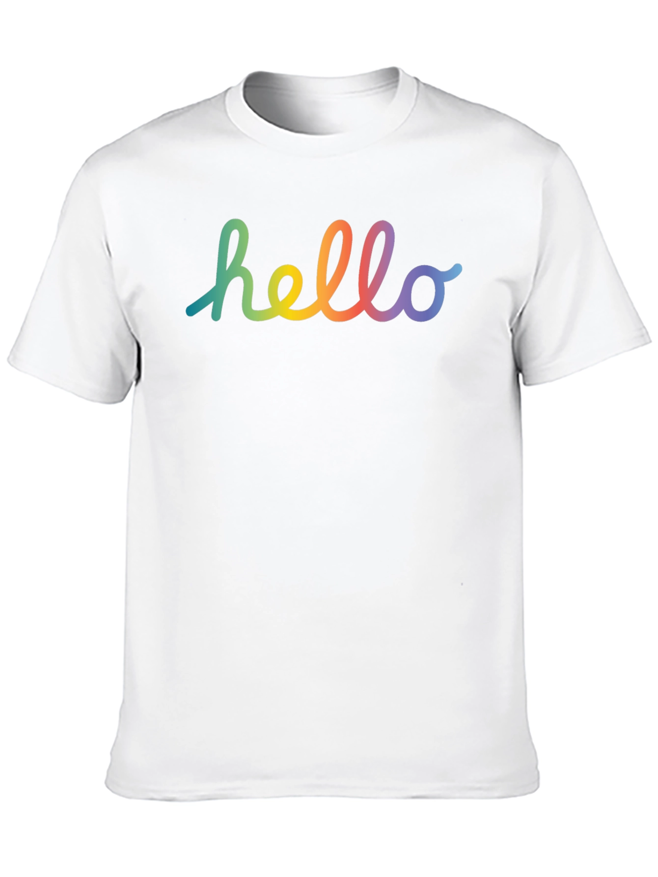 Rainbow Hello Graphic Black T-Shirt