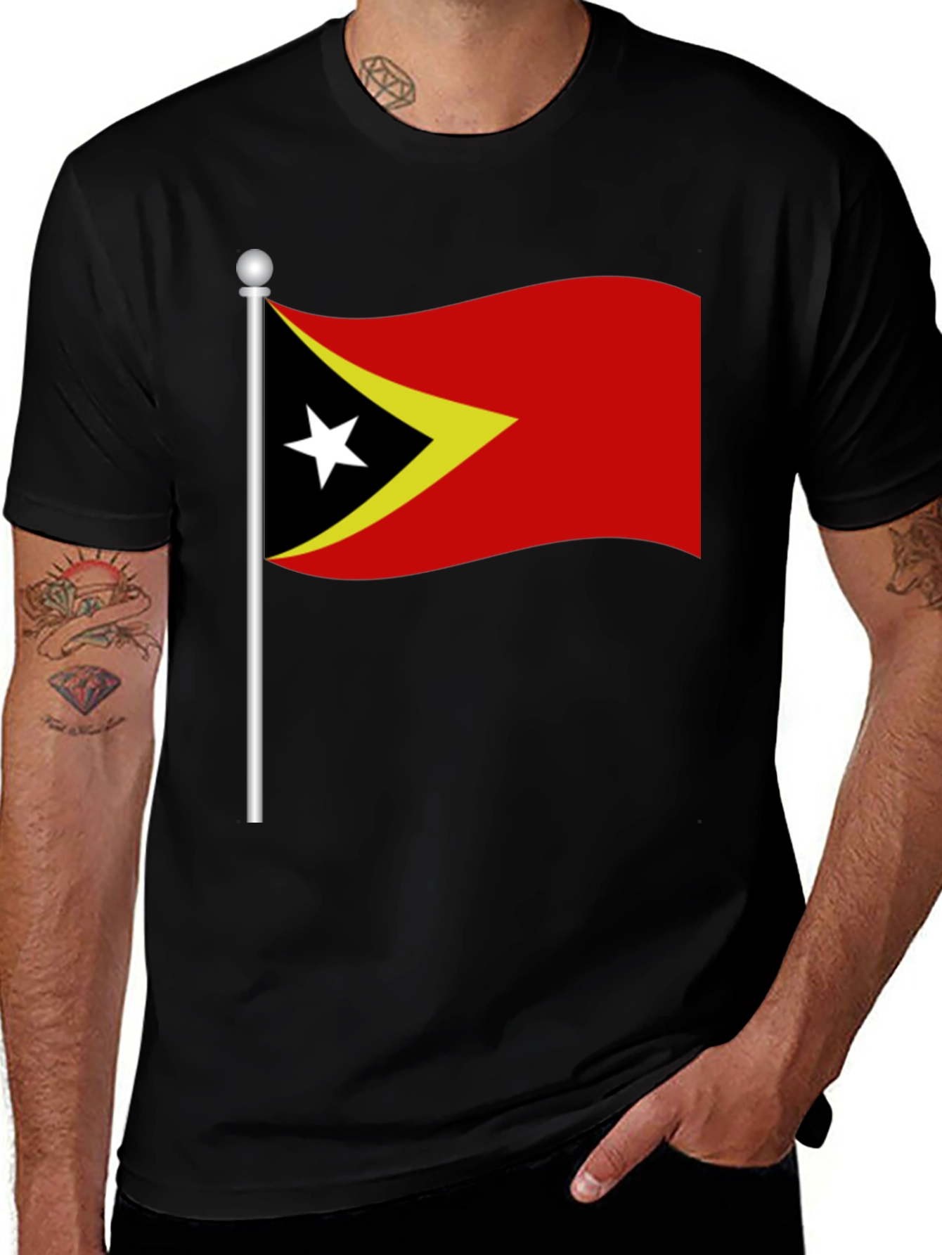 Timor-Leste Flag Graphic T-Shirt