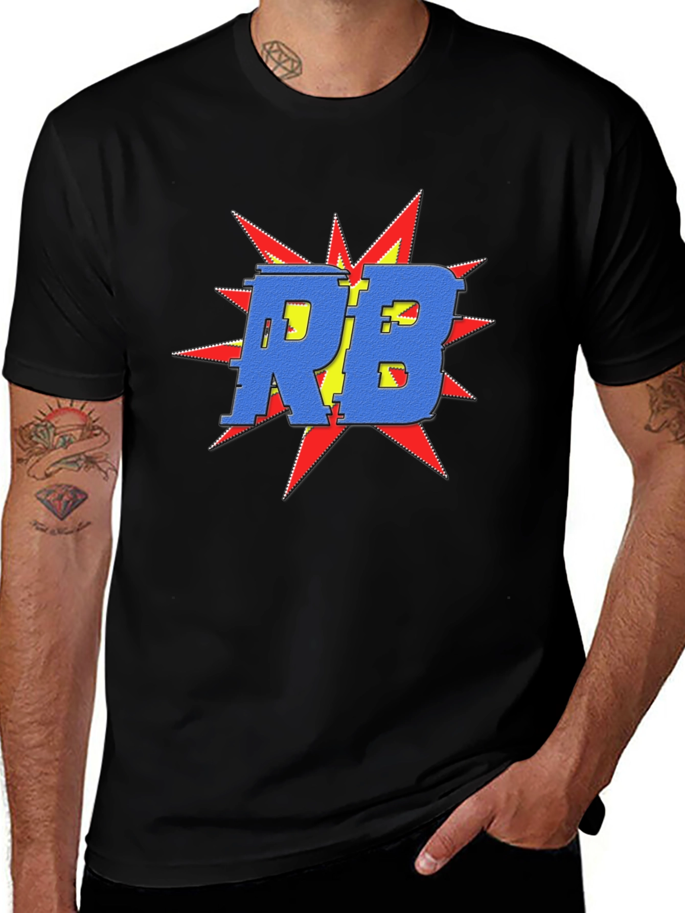 Bold RB Graphic Tee - Retro Pop Art Shirt