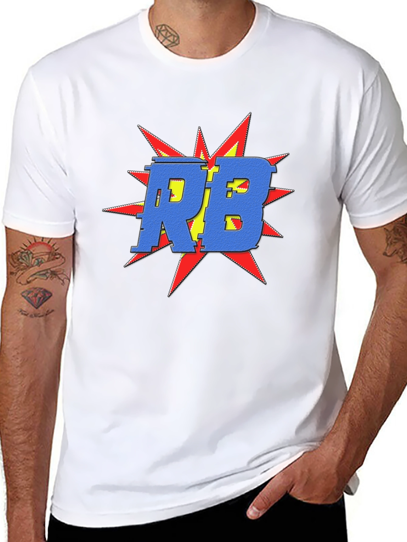 Bold RB Graphic Tee - Retro Pop Art Shirt