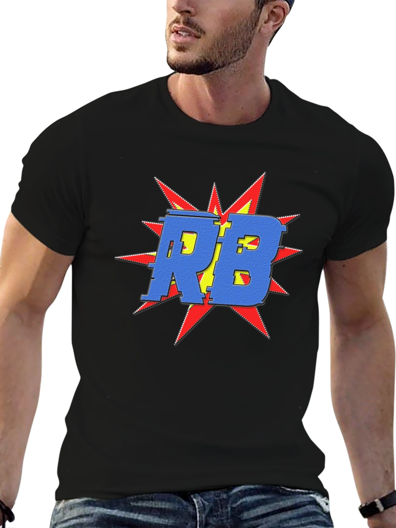 Bold RB Graphic Tee - Retro Pop Art Shirt