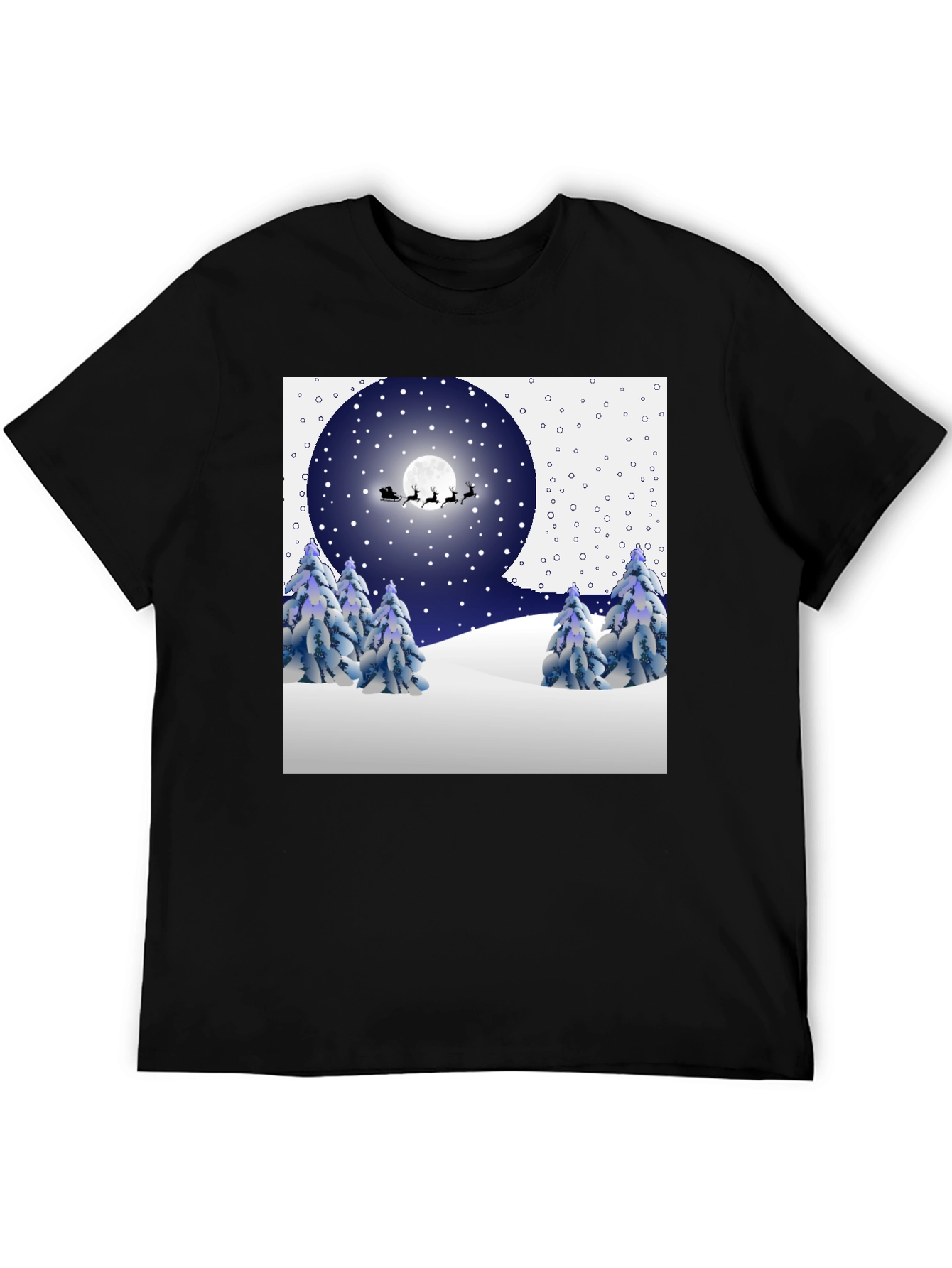 Festive Winter Night Scene T-Shirt