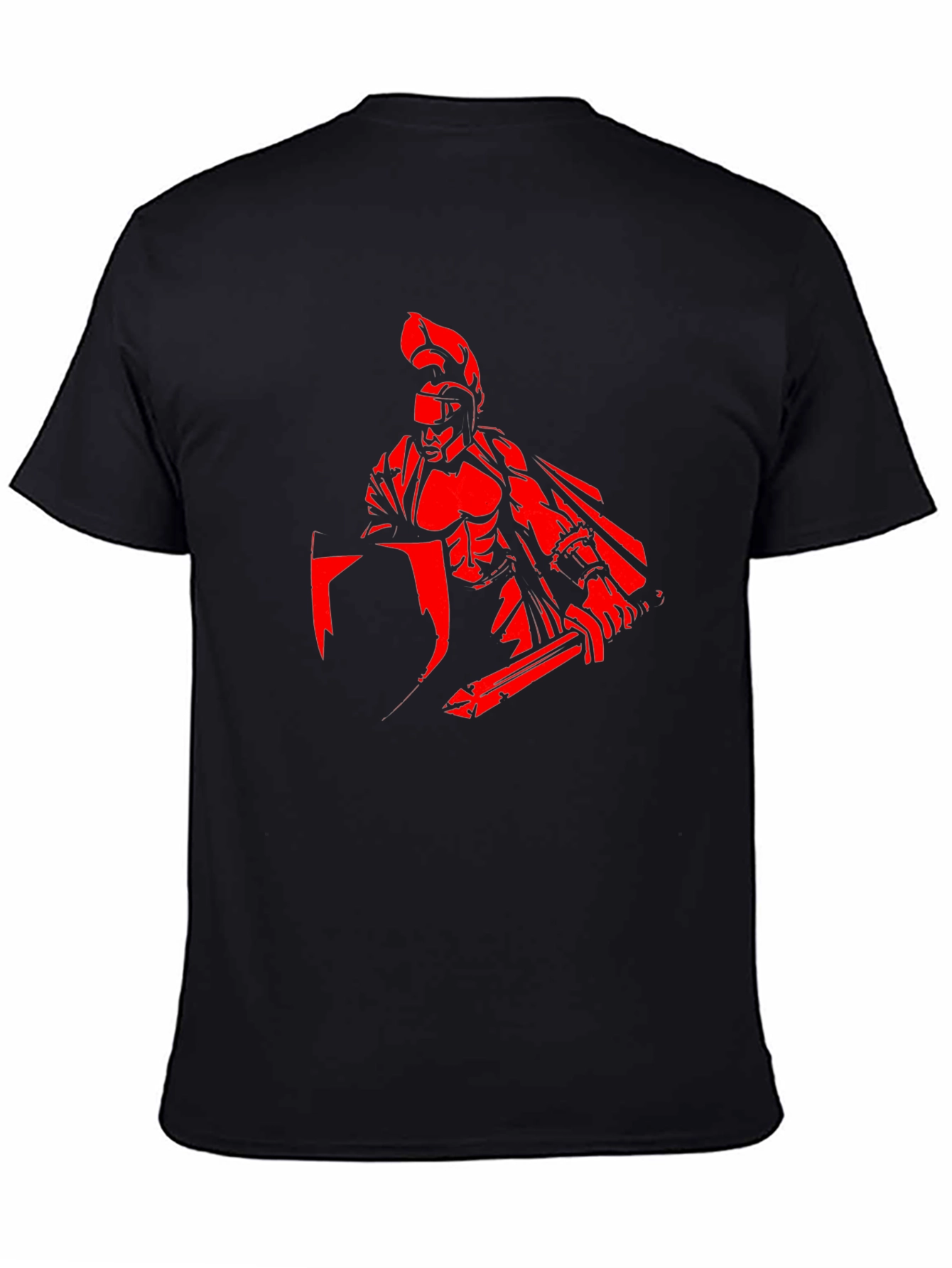 Spartan Warrior Graphic T-Shirt - Black