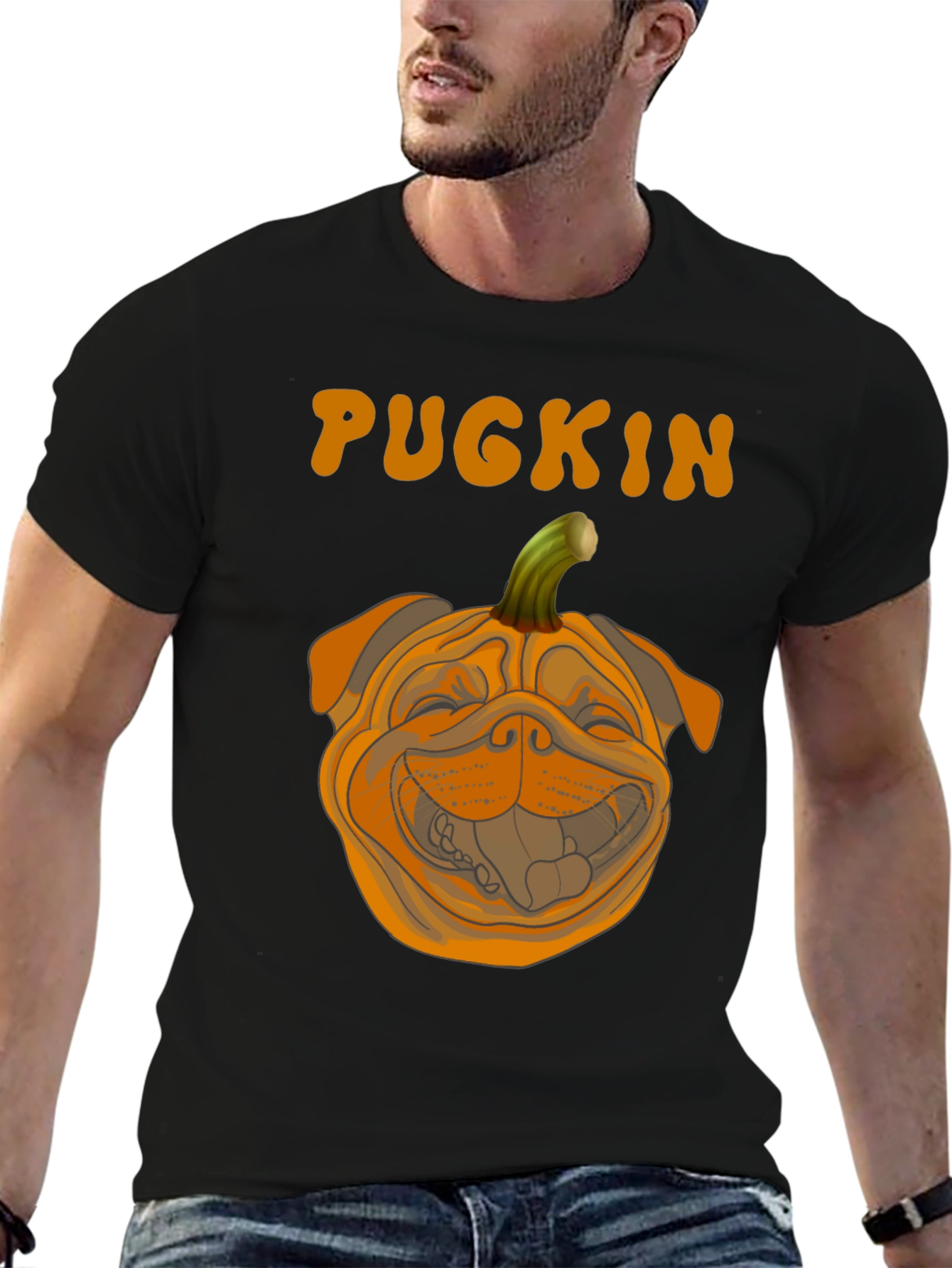 Pugkin Halloween T-Shirt - Funny Pumpkin Dog Tee