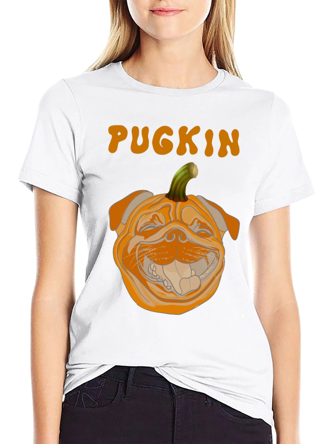 Pugkin Halloween T-Shirt - Funny Pumpkin Dog Tee