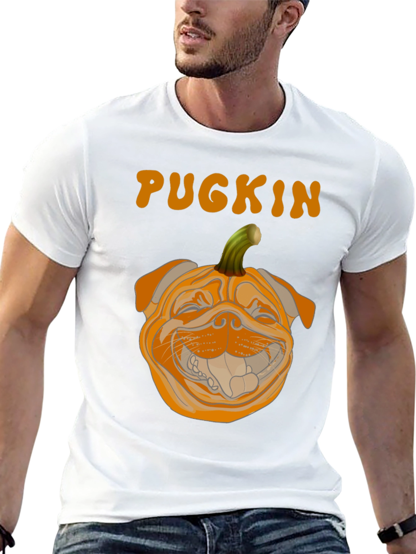 Pugkin Halloween T-Shirt - Funny Pumpkin Dog Tee
