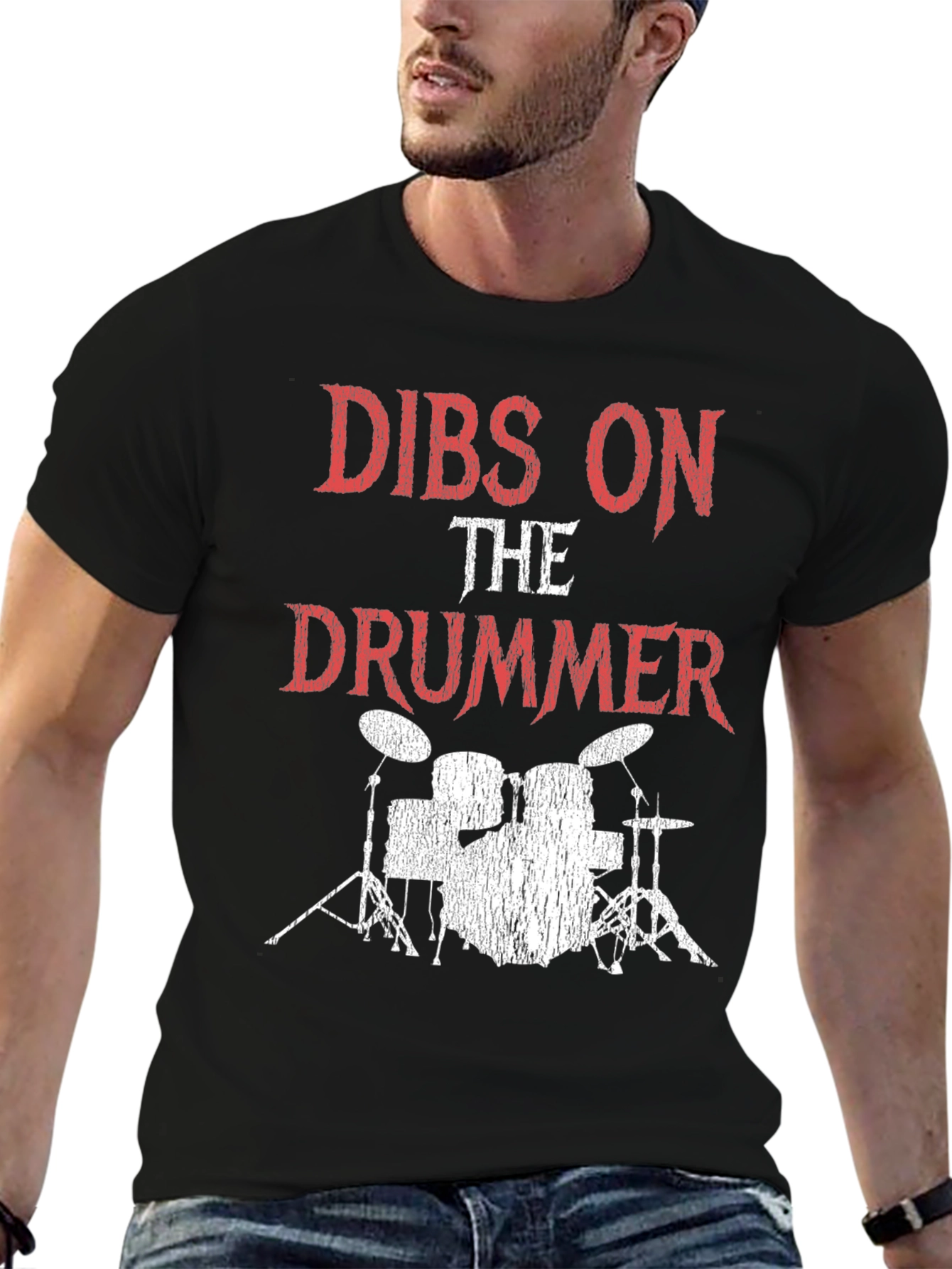 Dibs on the Drummer Graphic Tee - Black