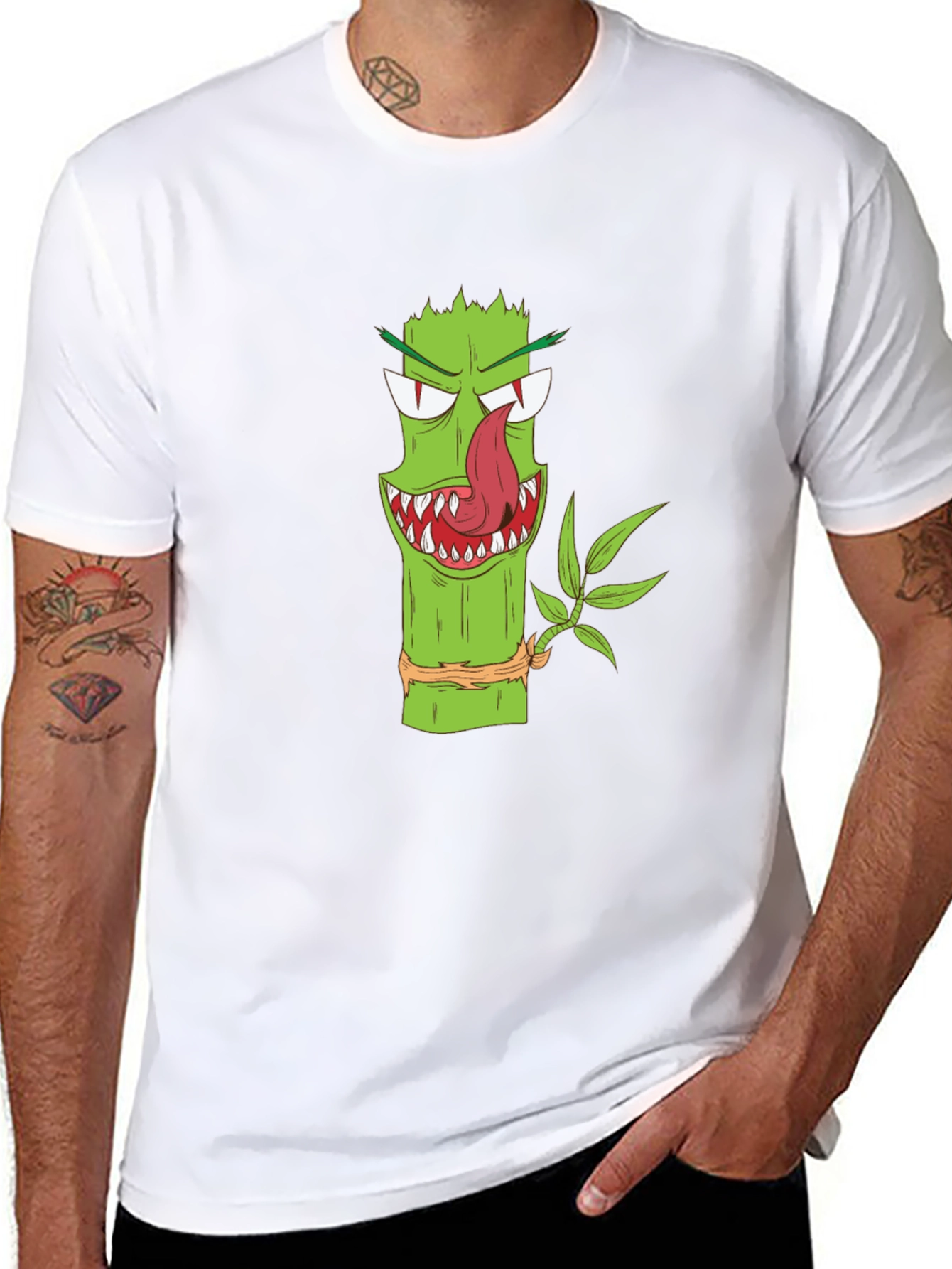 Monster Bamboo Graphic Tee - Unique Design